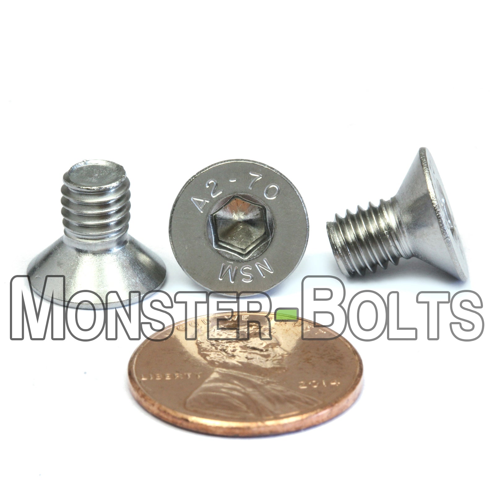 M6 Flat Head Socket Cap screws, Stainless Steel A2 (18-8)