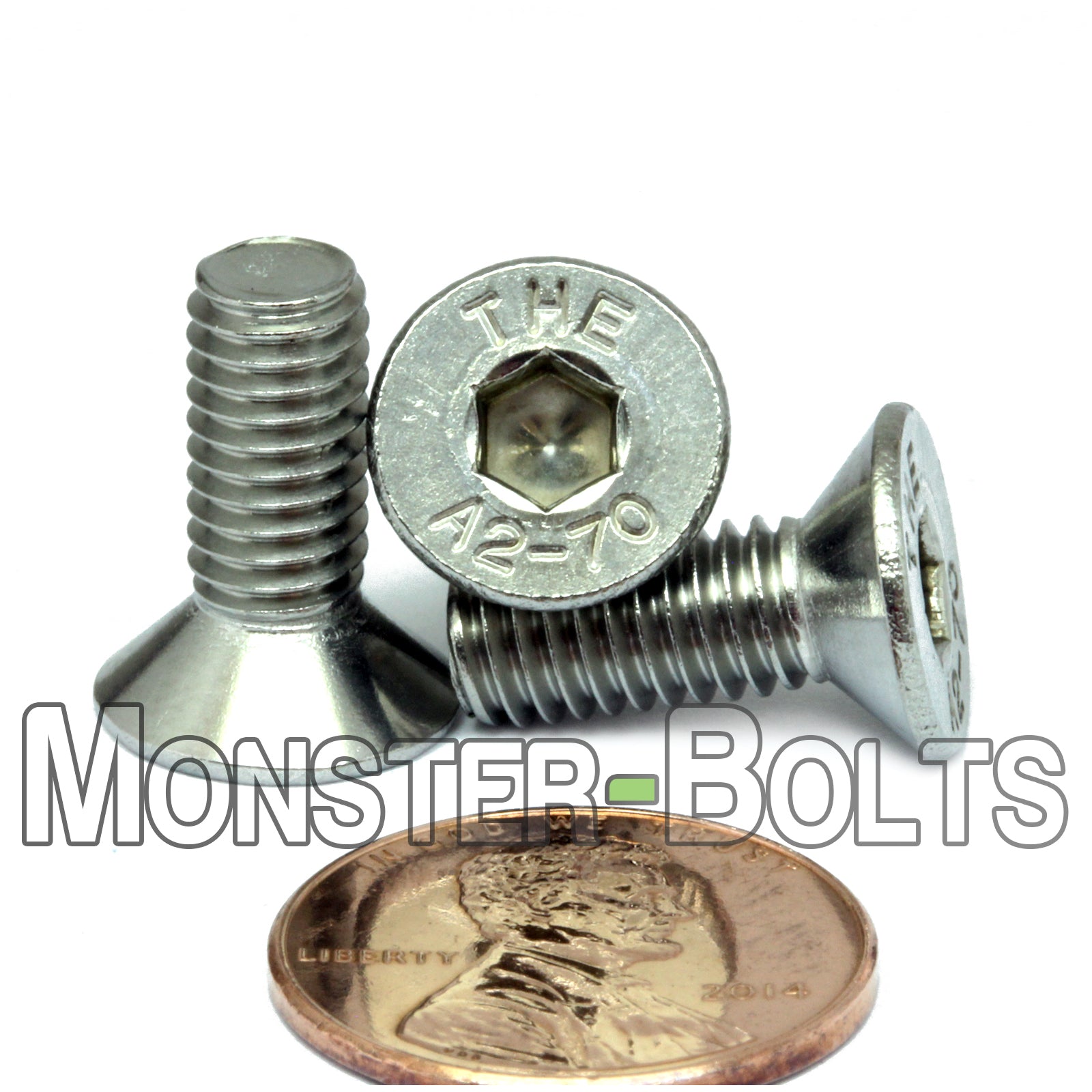 M6 Flat Head Socket Cap screws, Stainless Steel A2 (18-8)