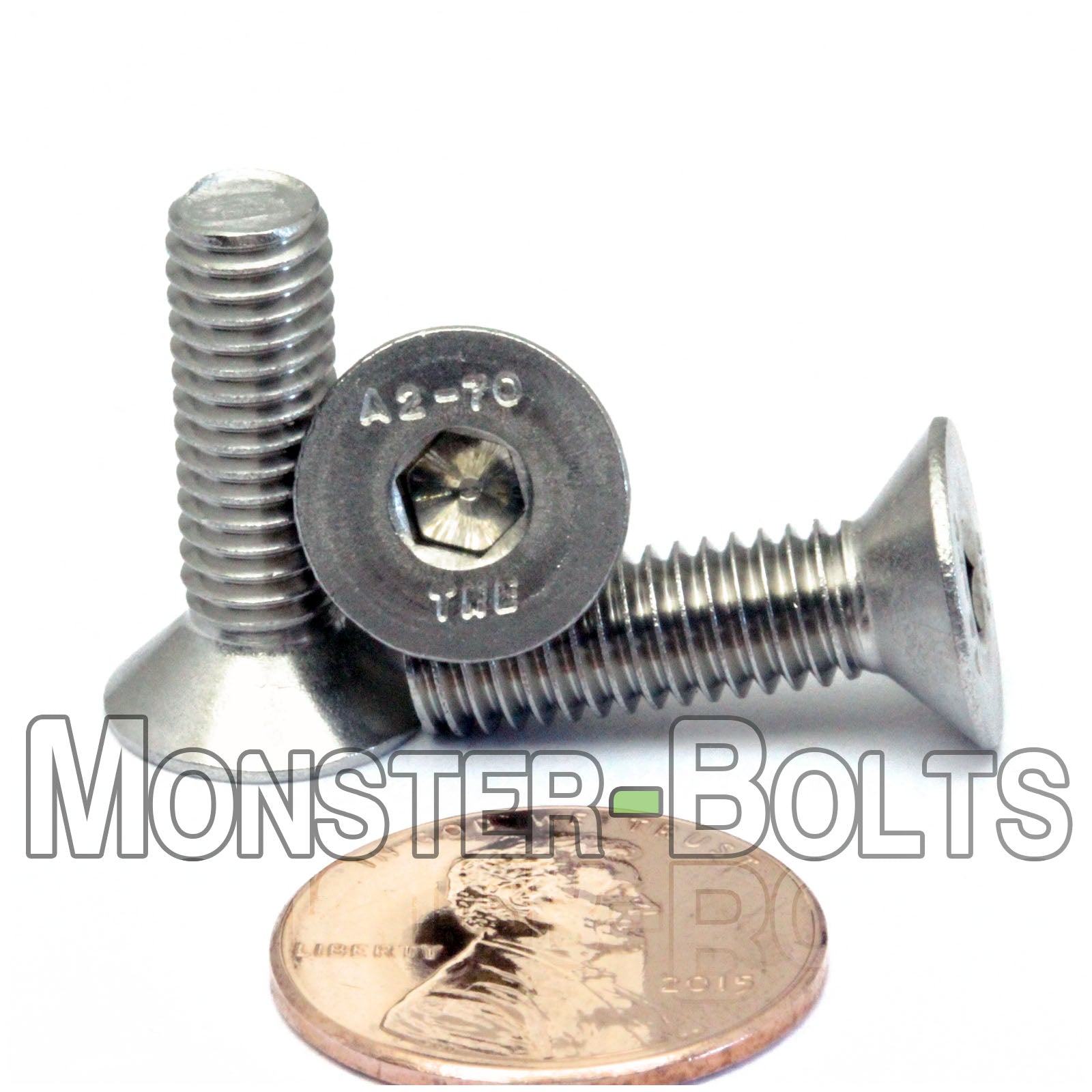 M6 Flat Head Socket Cap screws, Stainless Steel A2 (18-8)