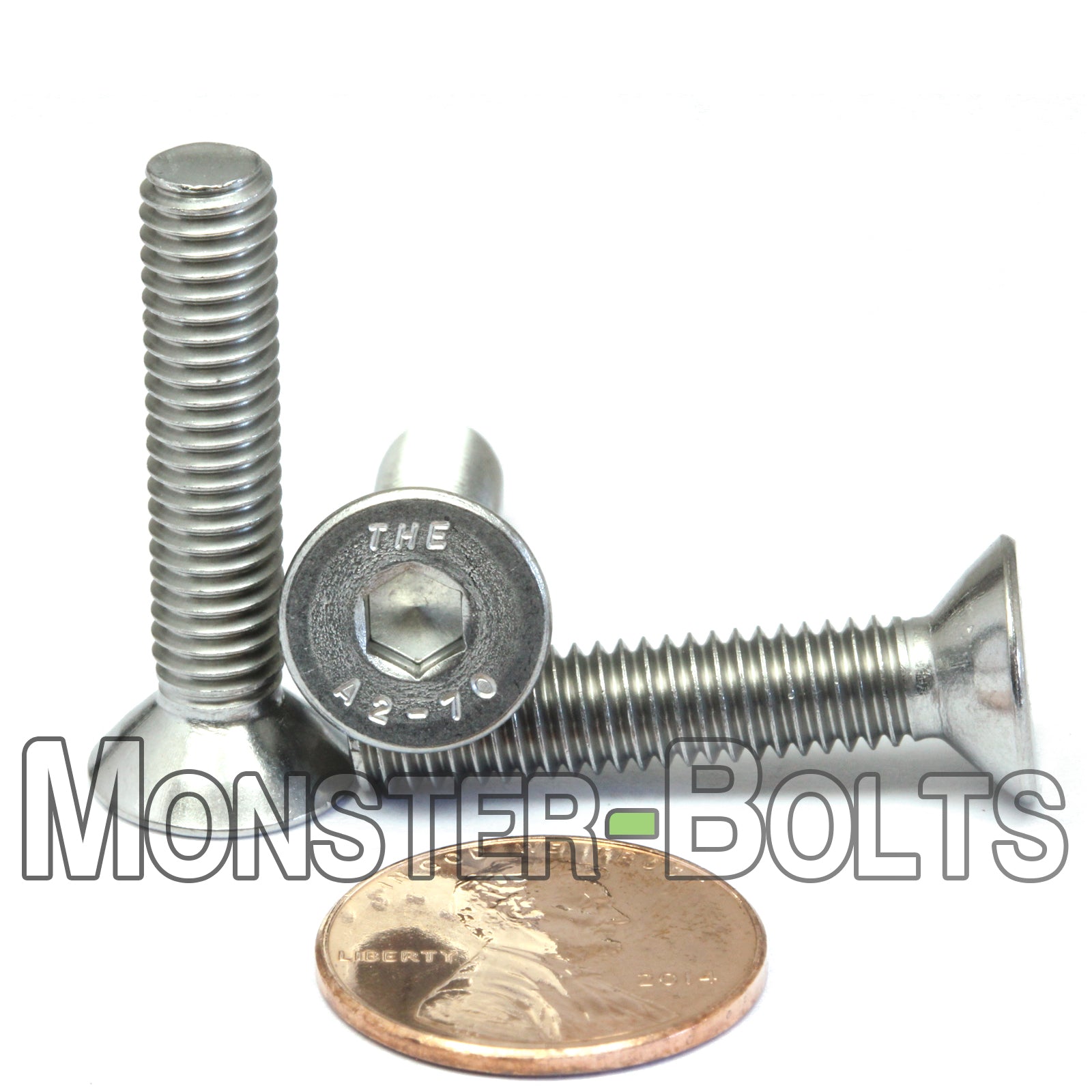 M6 Flat Head Socket Cap screws, Stainless Steel A2 (18-8)