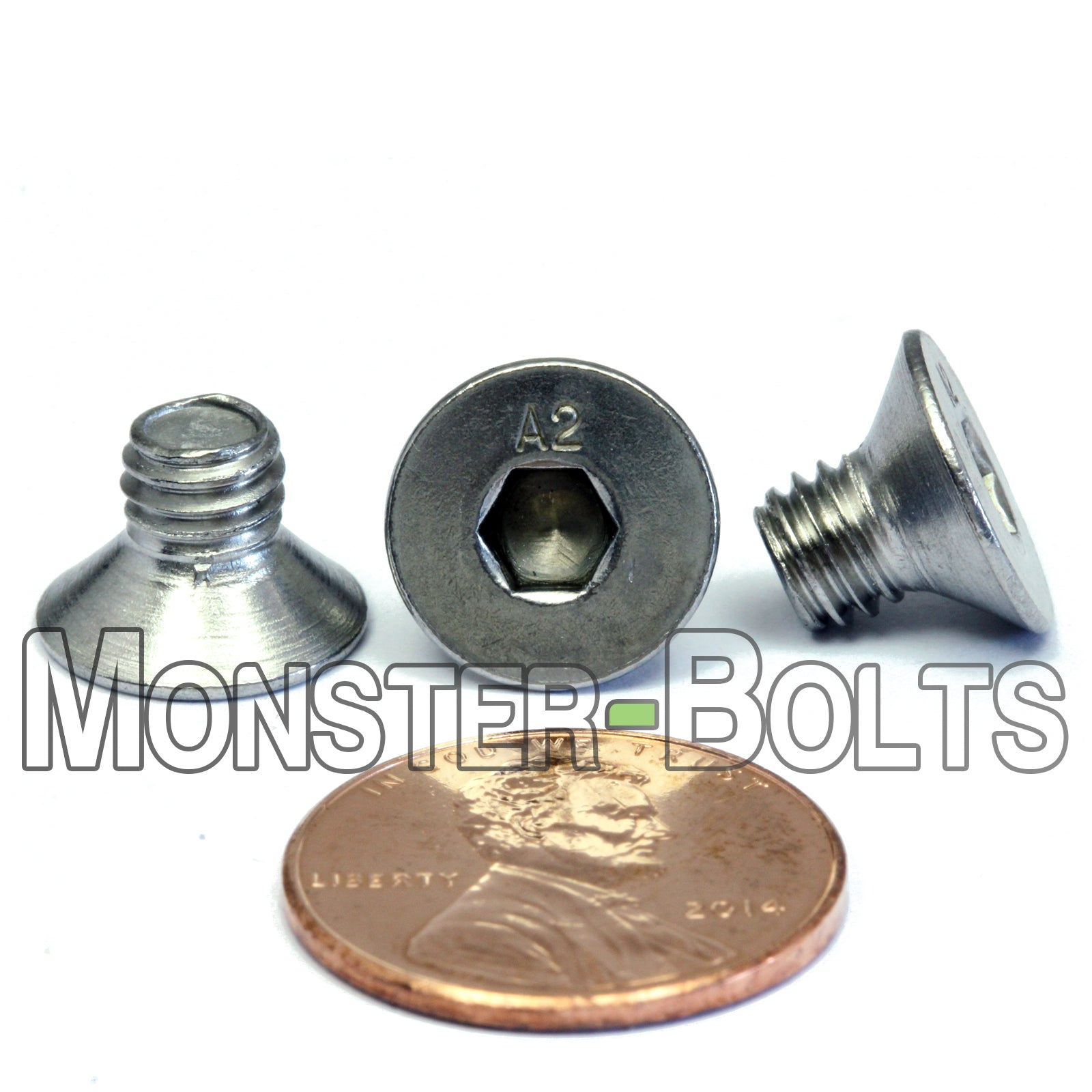 M6 Flat Head Socket Cap screws, Stainless Steel A2 (18-8)