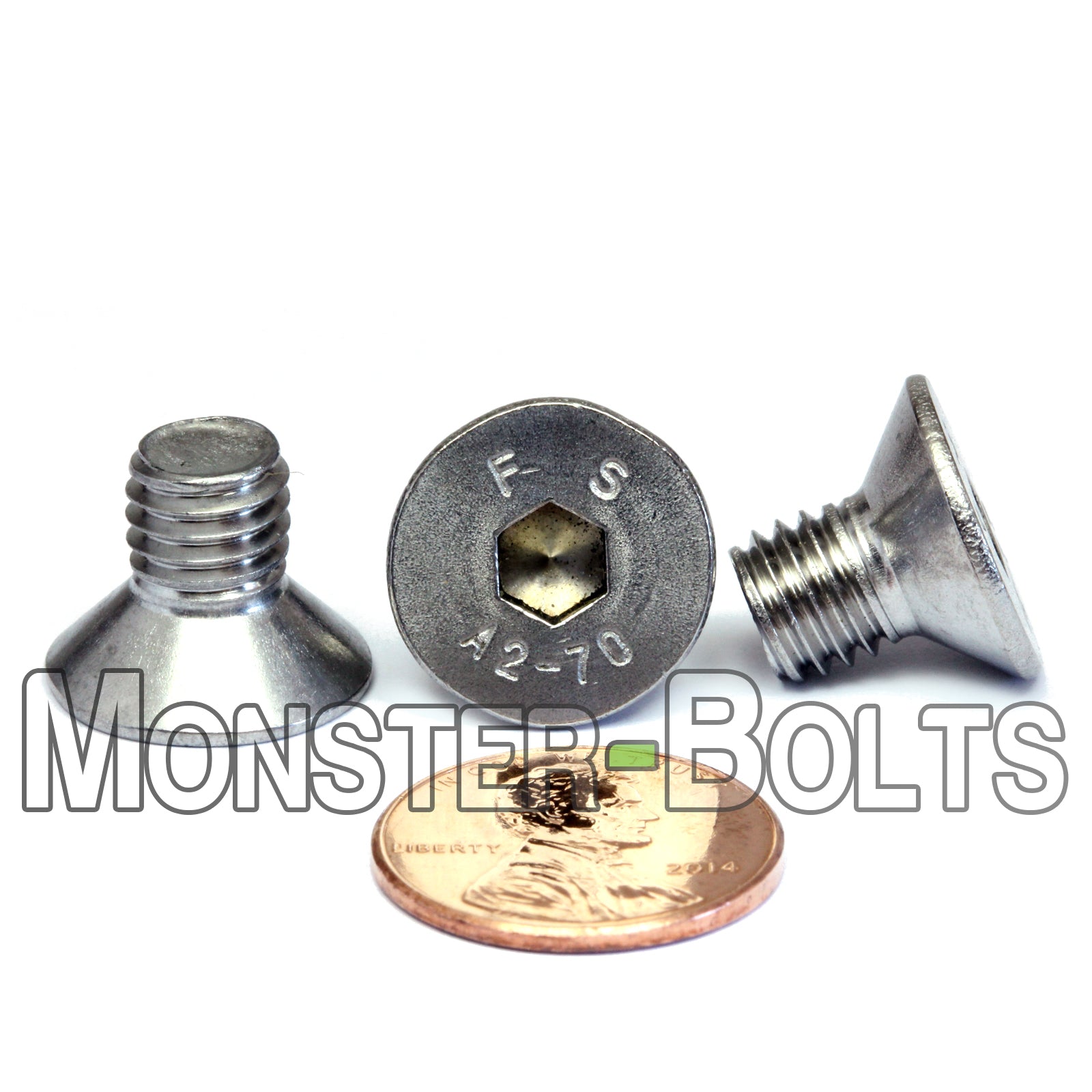 M8 Flat Head Socket Cap screws, Stainless Steel A2 (18-8)