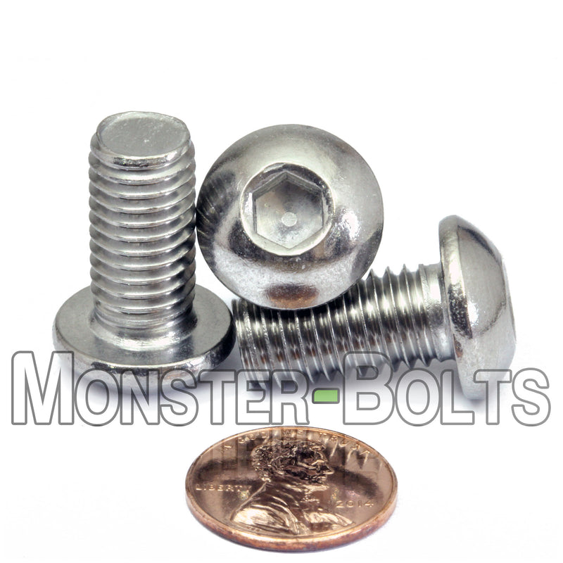 M10 Button Head Socket Cap screws, Stainless Steel A2 (18-8)