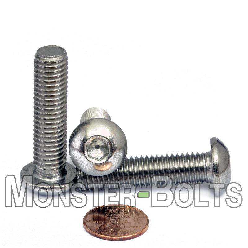 M10 Button Head Socket Cap screws, Stainless Steel A2 (18-8)