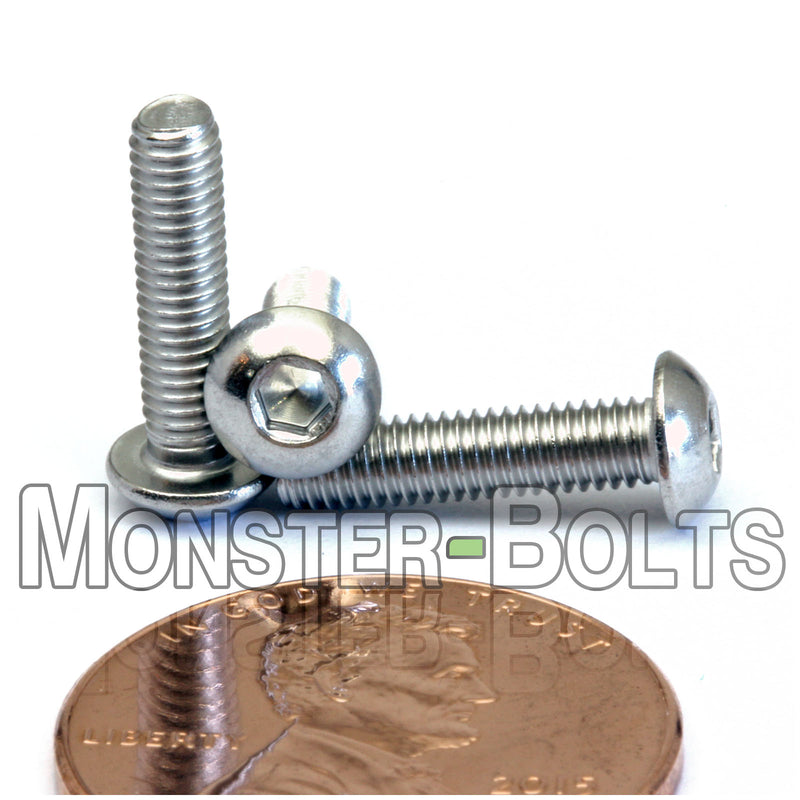 M3 Button Head Socket Cap screws, Stainless Steel A2 (18-8)