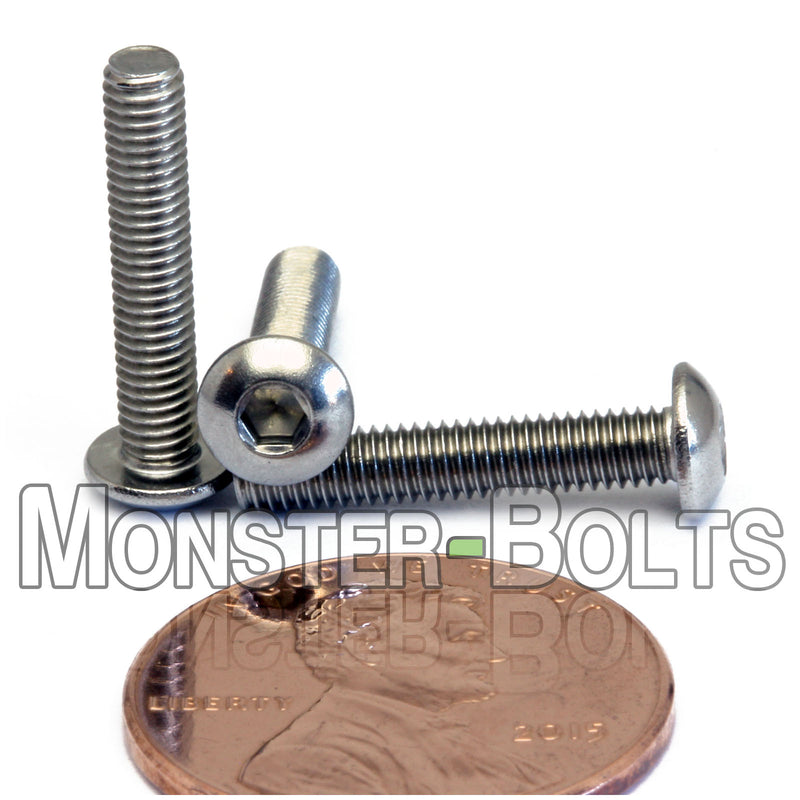 M3 Button Head Socket Cap screws, Stainless Steel A2 (18-8)