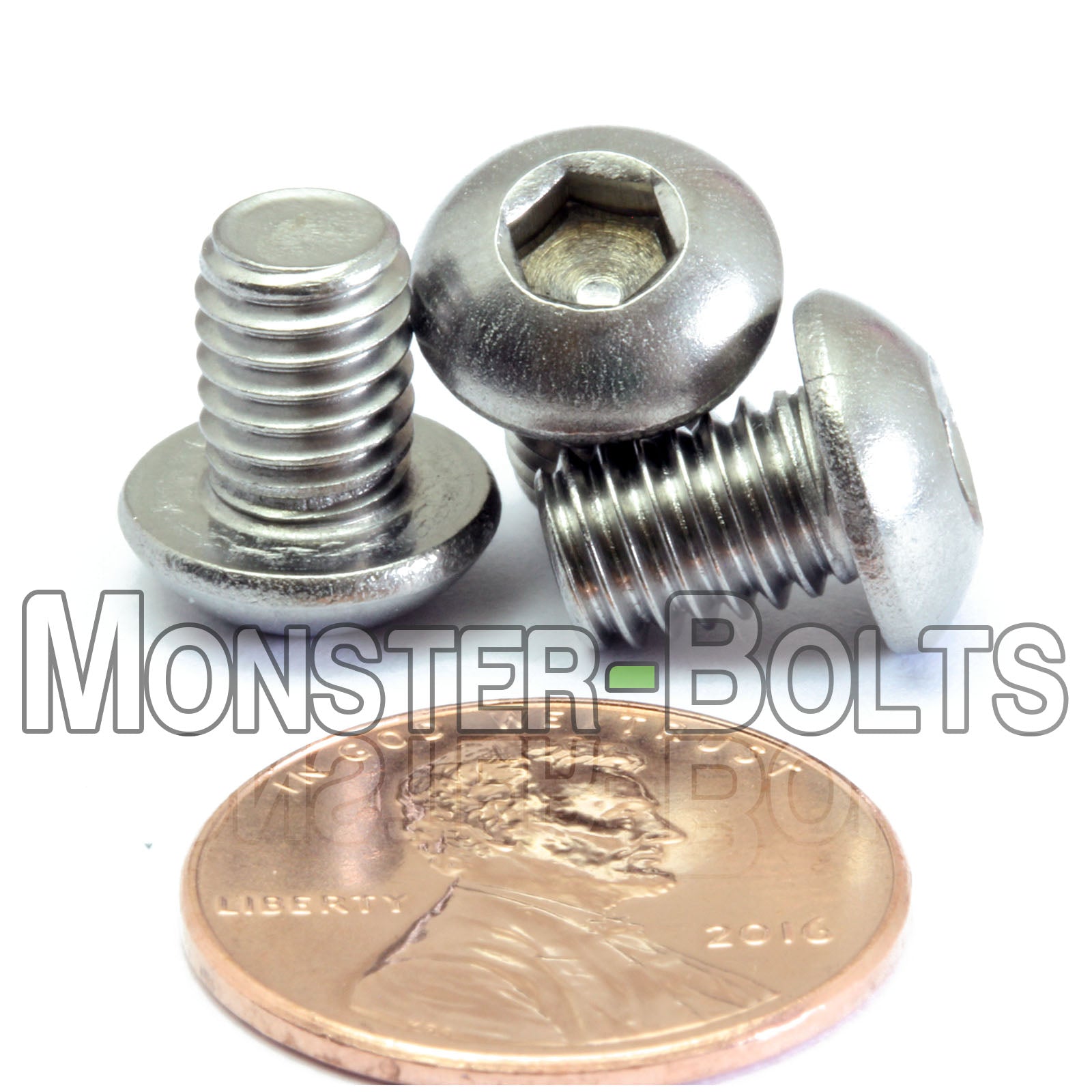 M6 Button Head Socket Cap screws, Stainless Steel A2 (18-8)