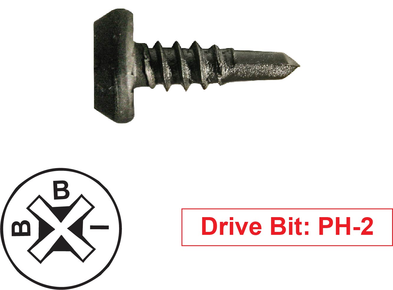 #7 x 7/16" Pan Framing Head Phillips Drywall Screws (#2 Sharp Point), Proferred Black Phosphate (Bulk)