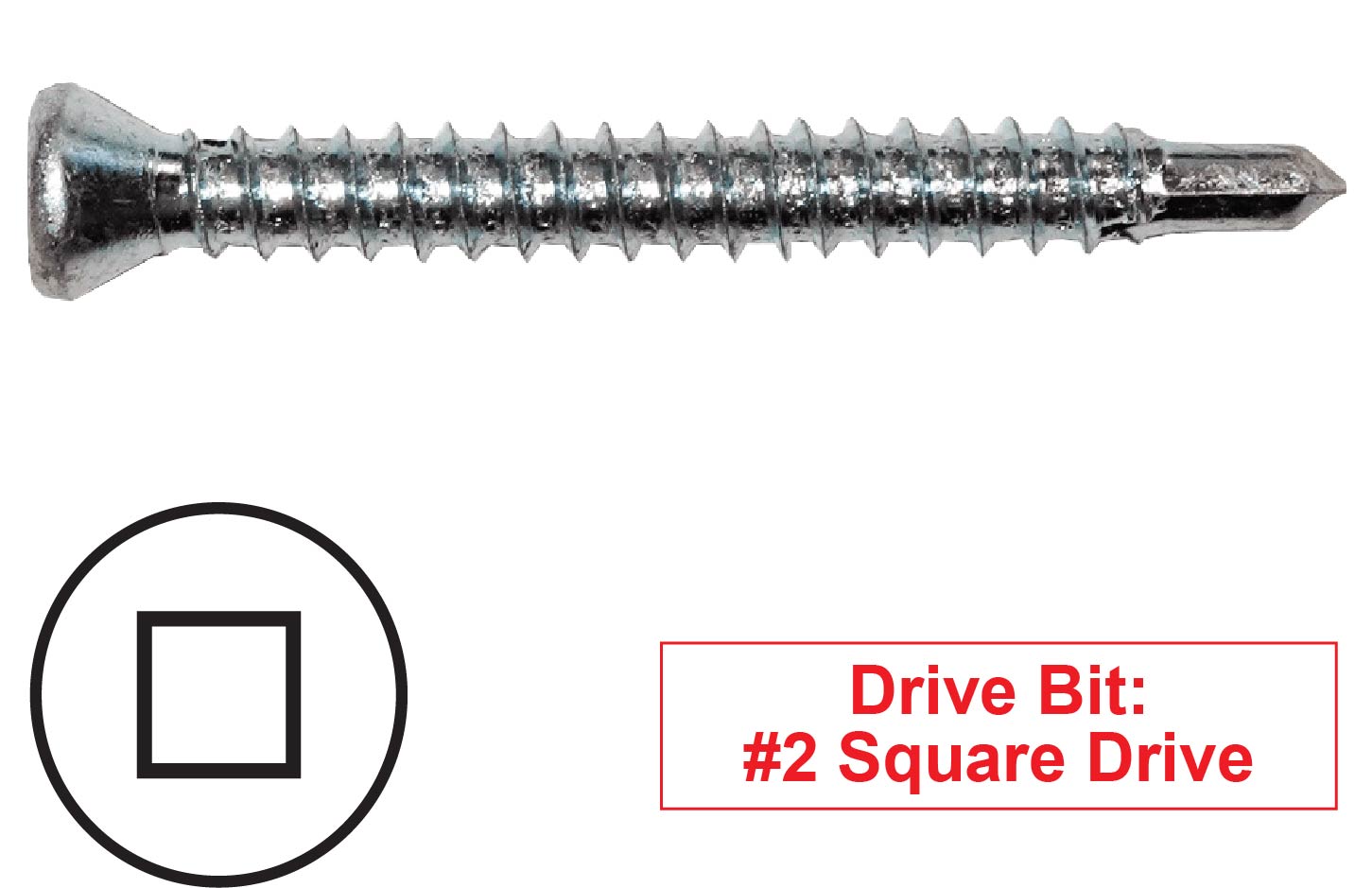 #6-20 Trim Head Square Self-Drilling Screws (#2 Point), Proferred Zinc CR+3 (Bulk)