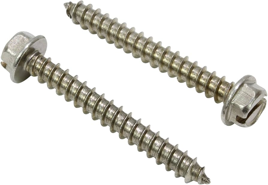 Bulk #6 Slotted Indent Hex Washer Head Type A Self-Tapping Screws – 18-8 Stainless – Monster Bolts