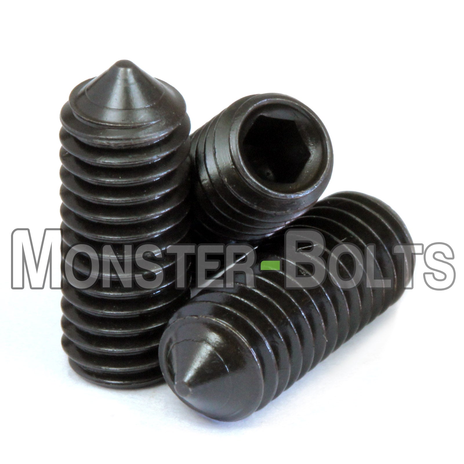 Bulk #10-24 Socket Set Screws, Cone Point, Black Oxide