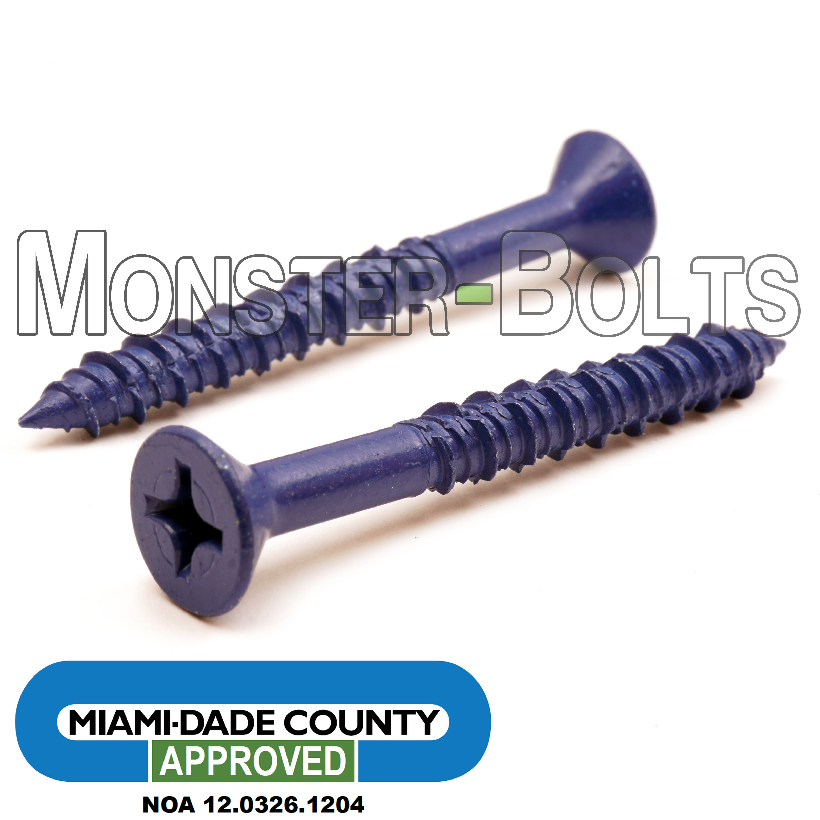 Bulk 1/4" Flat Head Phillips Tapking® SD Concrete Screws – Blue DurableCoat – Monster Bolts