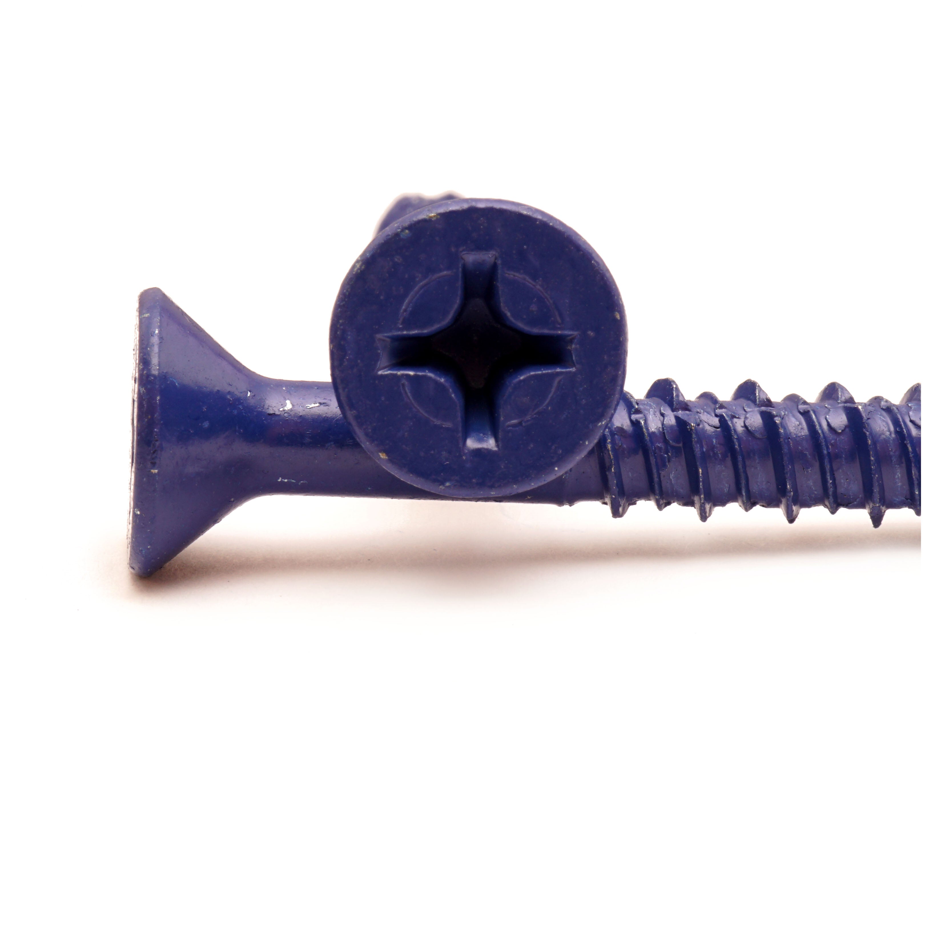 Bulk 1/4" Flat Head Phillips Commercial Concrete Screws – Blue Finish – Monster Bolts