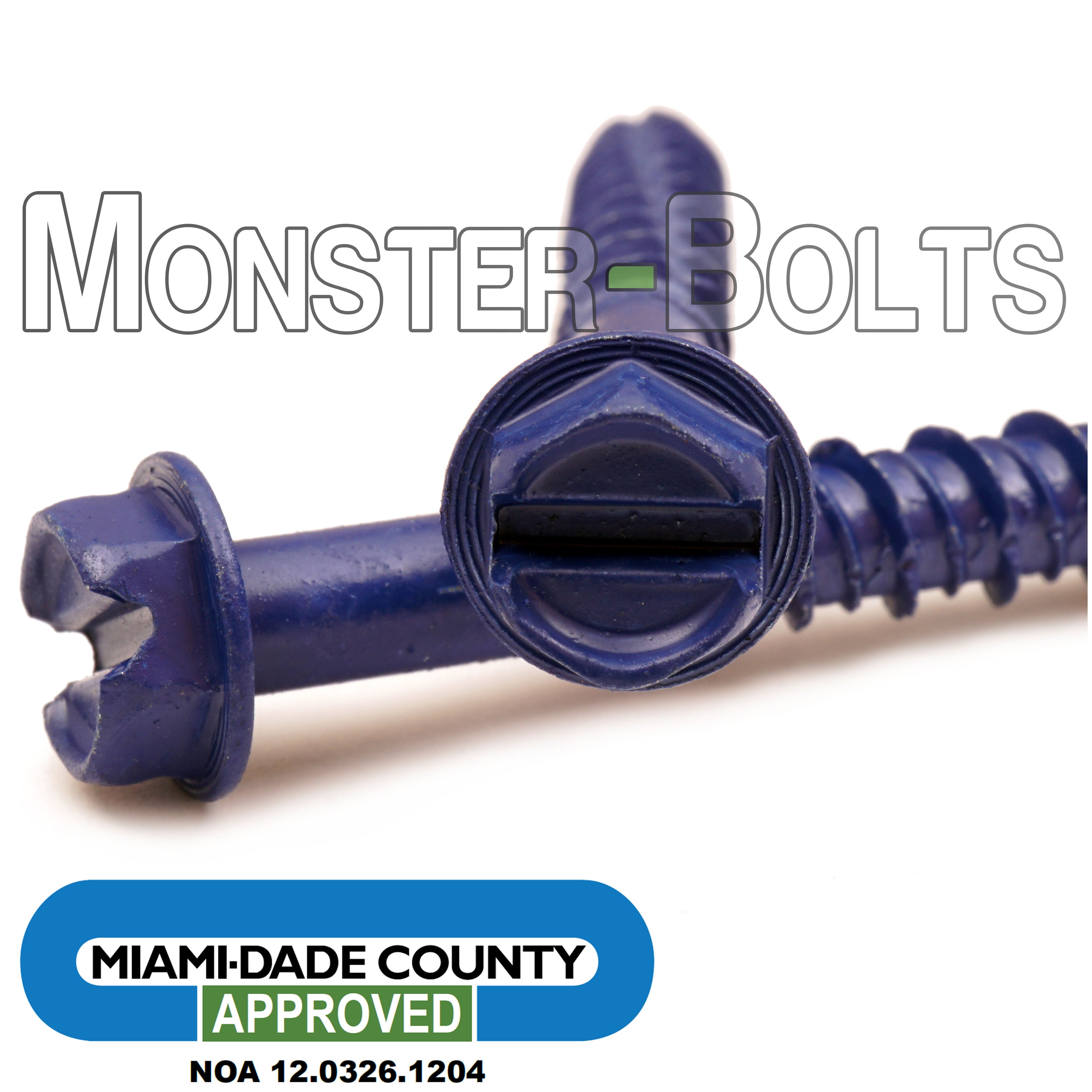 Bulk 1/4" Indented Hex Washer Slotted Tapking® SD Concrete Screws – Blue DurableCoat – Monster Bolts