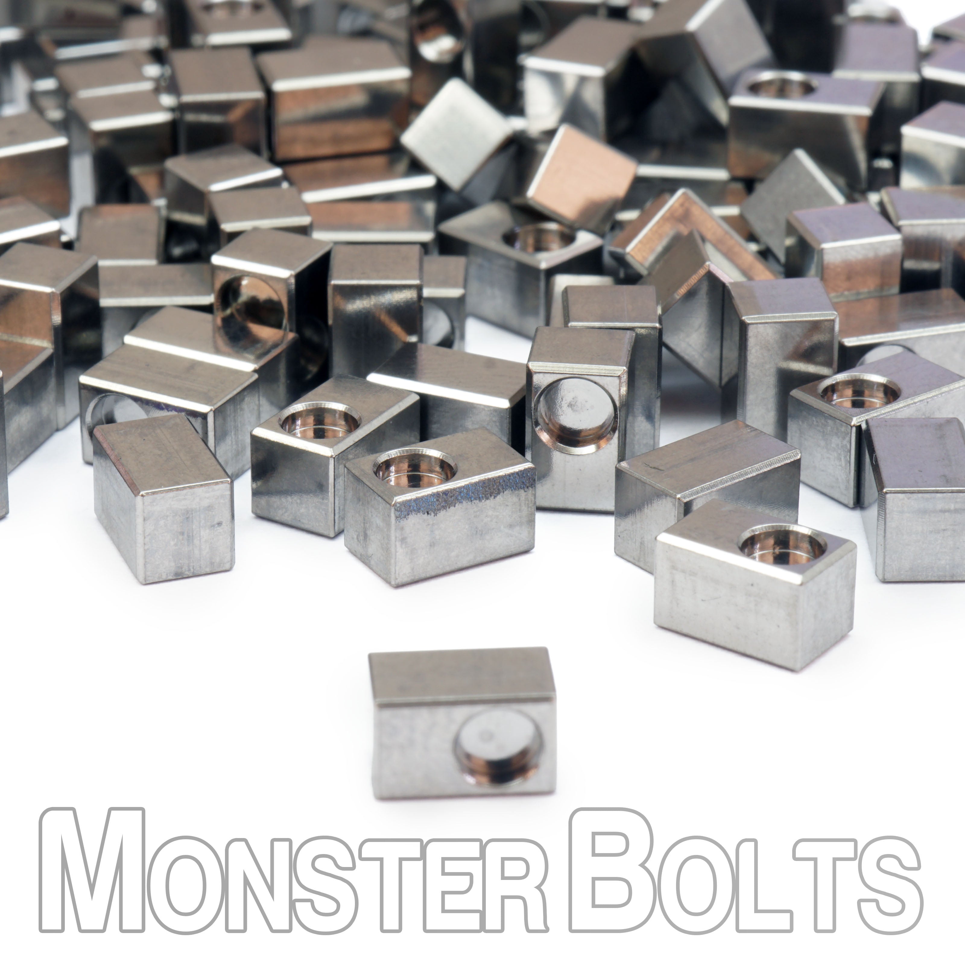 Titanium Saddle Insert Blocks – 6-String Tremolo Saddles – Set of 6 – Monster Bolts