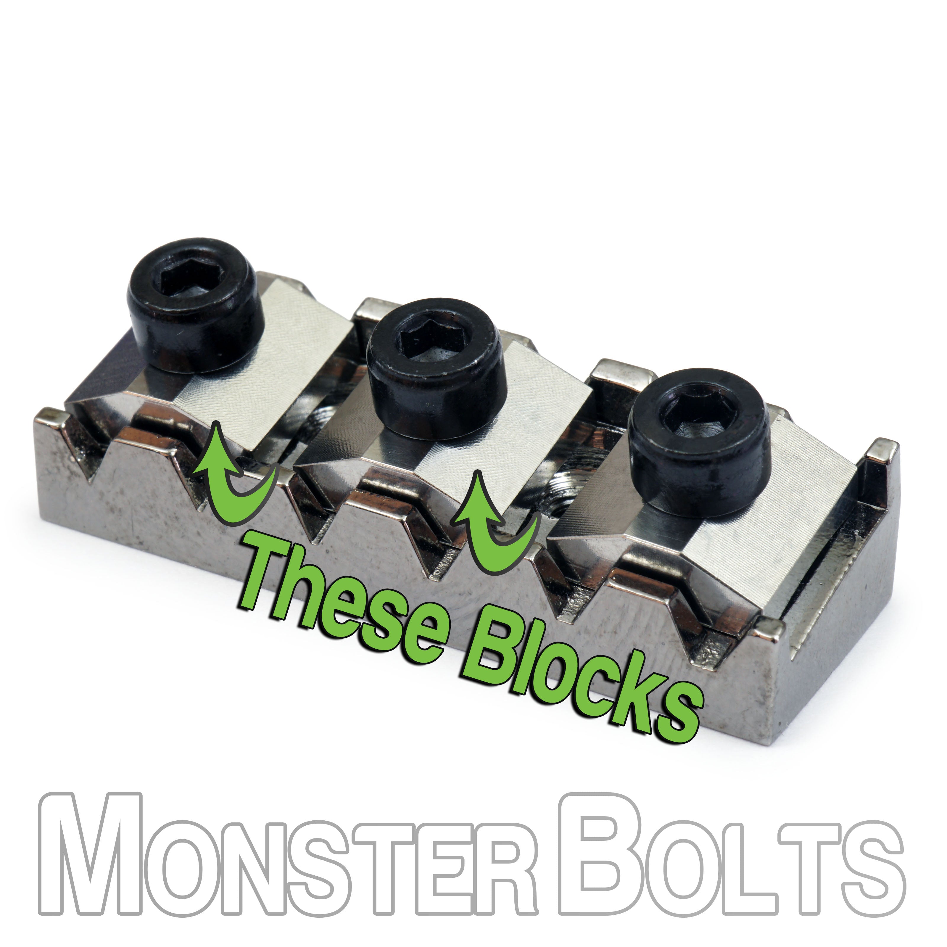 Titanium Floyd Rose® String Lock Blocks – Locking Nut Clamp Inserts (Set of 3) – Monster Bolts