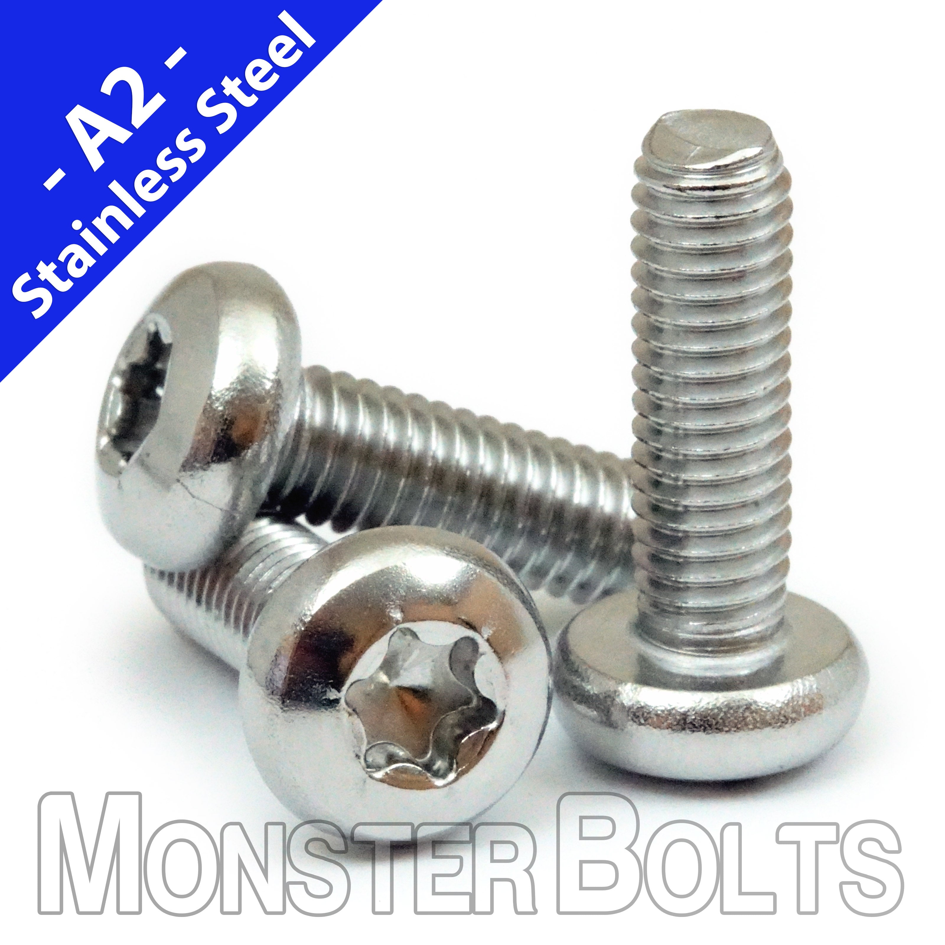 Bulk M2 Stainless A2 (18-8) Machine Screw, 6-Lobe Pan Head ISO 14583