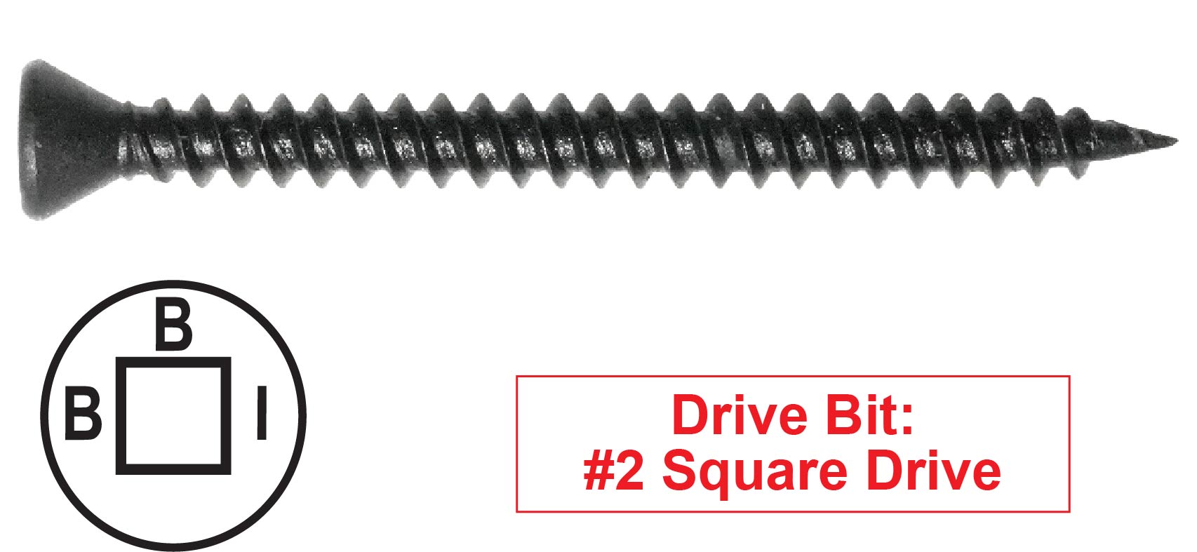 Trim Head Square Drive Drywall Screws, Black Phosphate (Taiwan) - Proferred Drywallerz™ (Bulk)