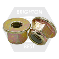 Bulk DIN 6926 Class 8 Zinc Yellow Nylon Flange Locknuts – Metric Coarse