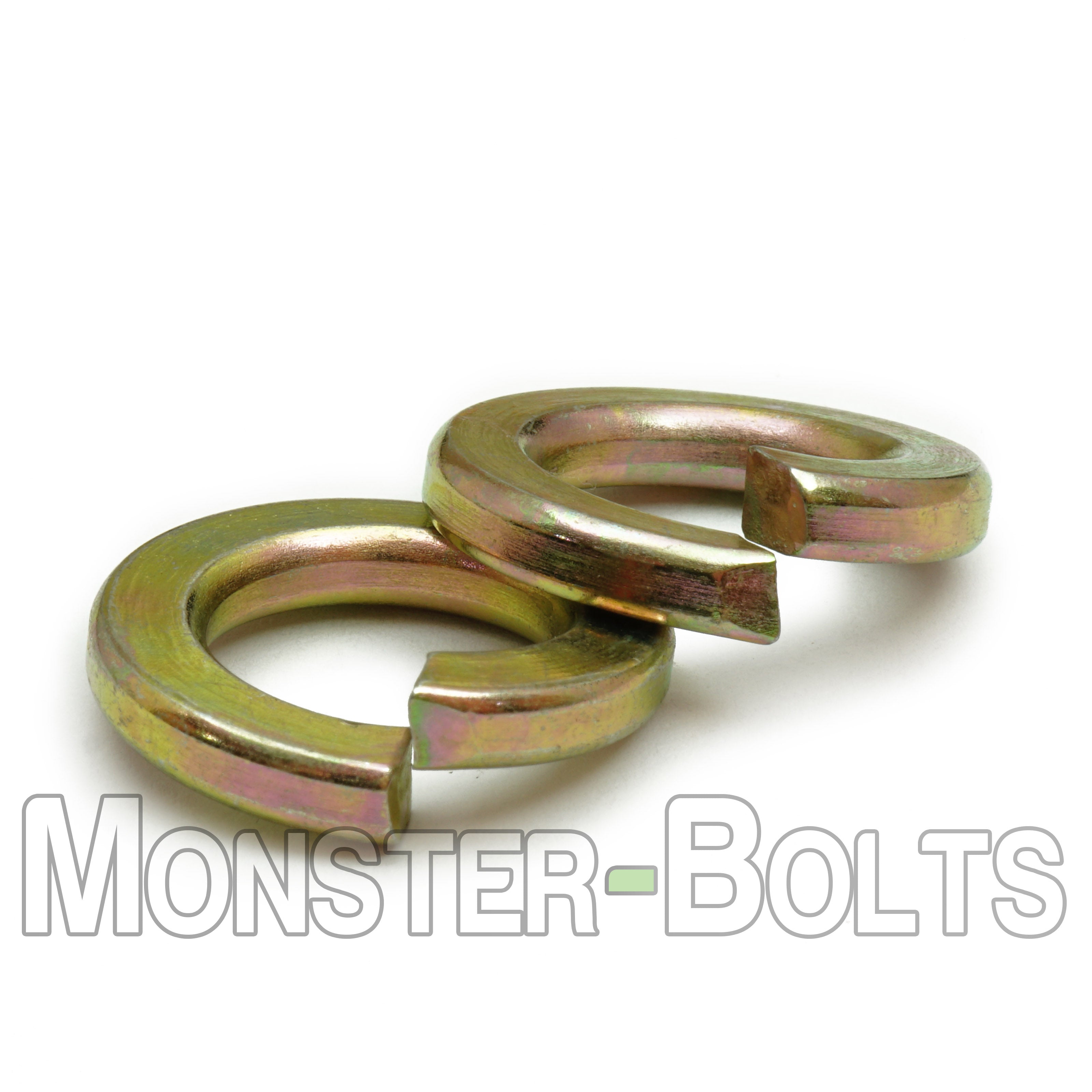 Bulk Split Lock Washers – Alloy Thru-Hardened Steel Zinc Yellow CR+6 Plated High-Strength Anti-Vibration Washers