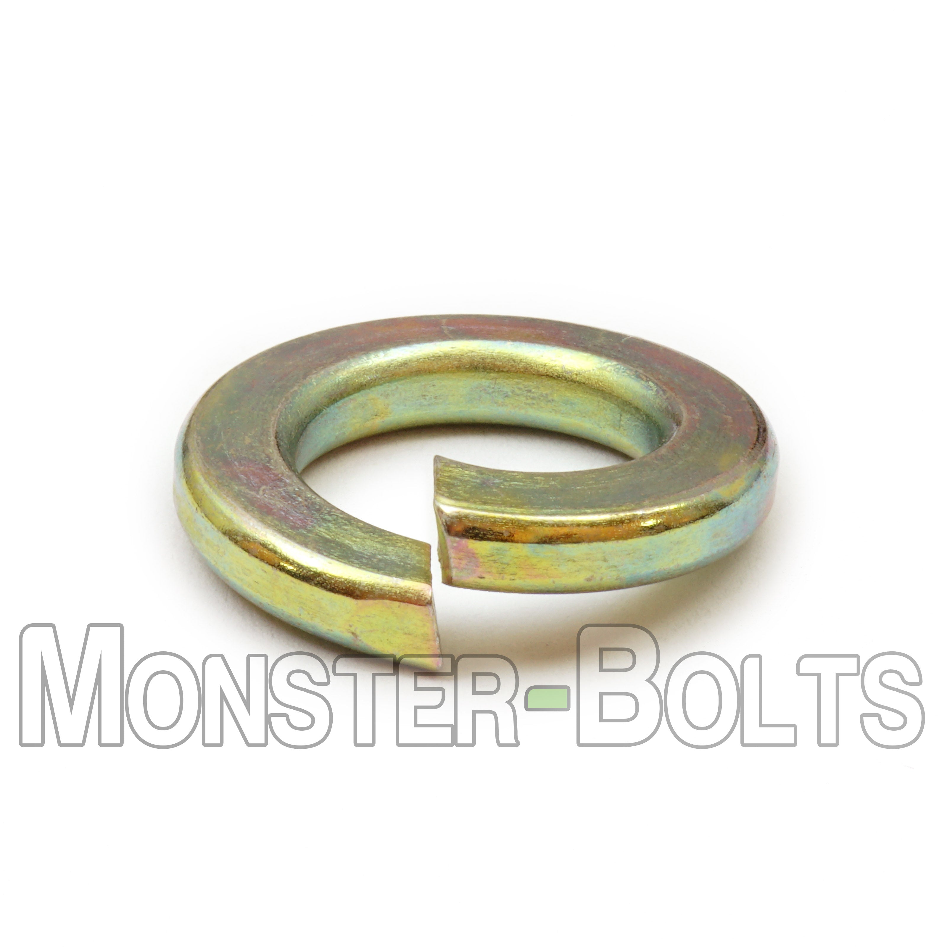 Bulk Split Lock Washers – Alloy Thru-Hardened Steel Zinc Yellow CR+6 Plated High-Strength Anti-Vibration Washers