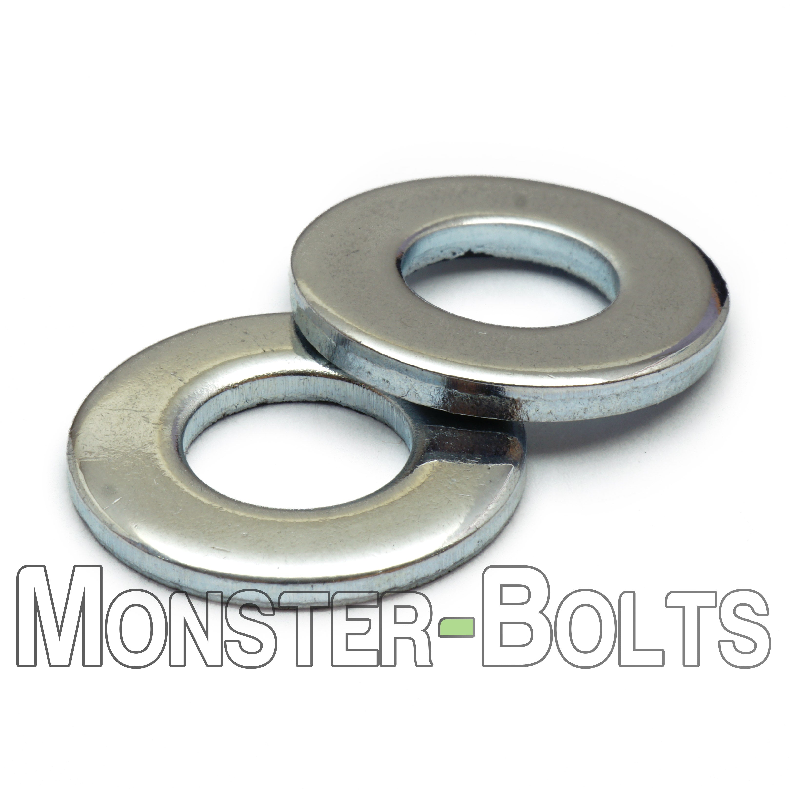 Bulk SAE Flat Washers – Medium Carbon Thru-Hardened, Zinc CR+3, Made in USA – Monster Bolts
