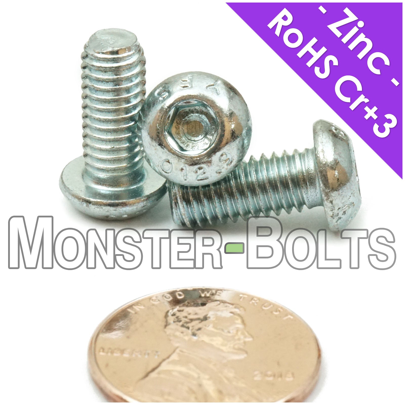 M6-1.0mm Button Head Socket Cap Screws - Zinc Plated 12.9 Alloy Steel