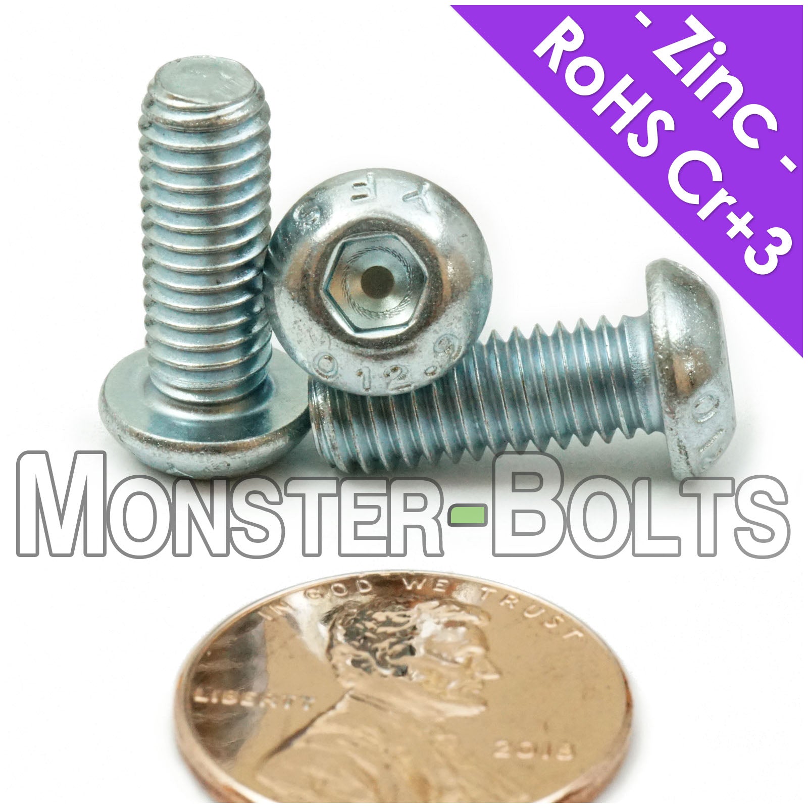 M6-1.0mm Button Head Socket Cap Screws - Zinc Plated 12.9 Alloy Steel