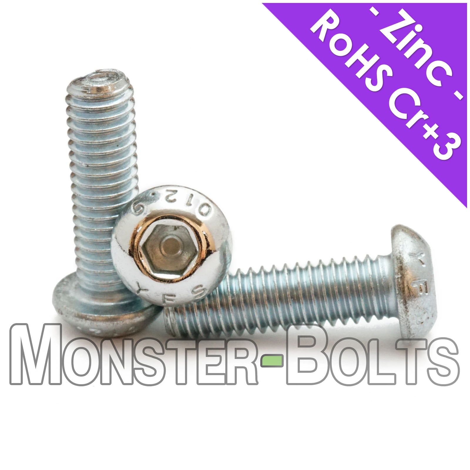 M6-1.0mm Button Head Socket Cap Screws - Zinc Plated 12.9 Alloy Steel