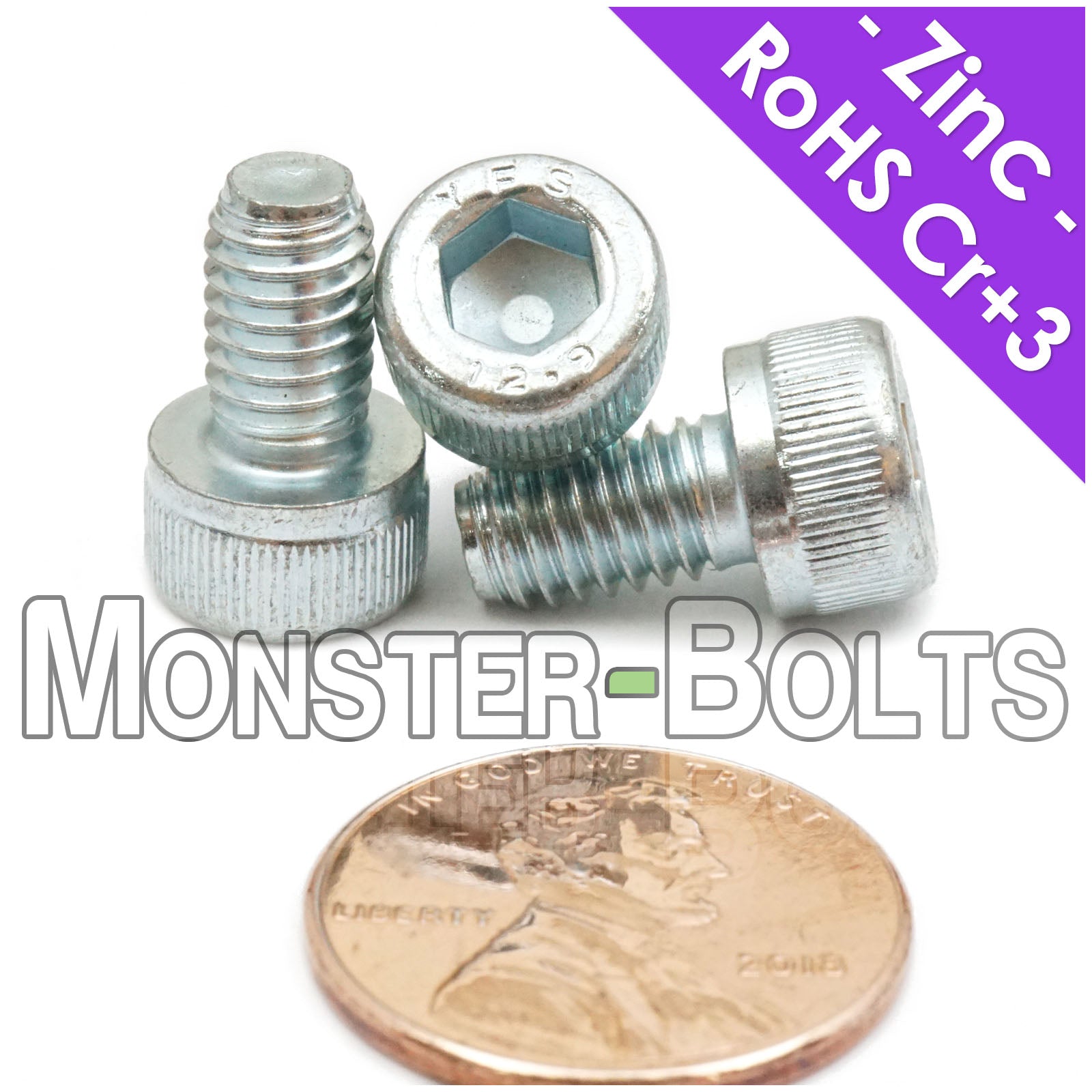 M6-1.0mm Socket Head Cap Screws - Zinc Plated 12.9 Alloy Steel