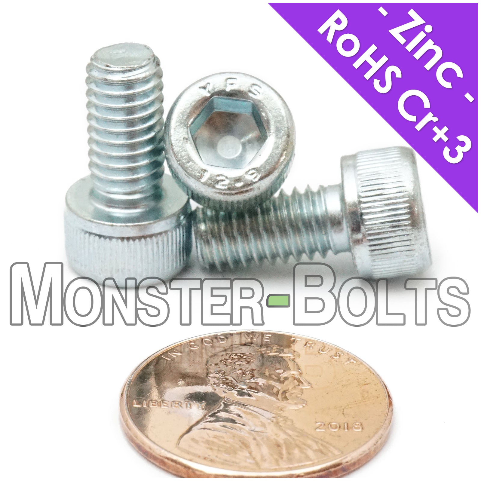 M6-1.0mm Socket Head Cap Screws - Zinc Plated 12.9 Alloy Steel