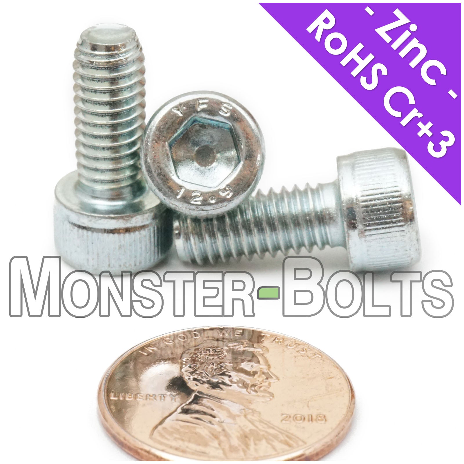 M6-1.0mm Socket Head Cap Screws - Zinc Plated 12.9 Alloy Steel