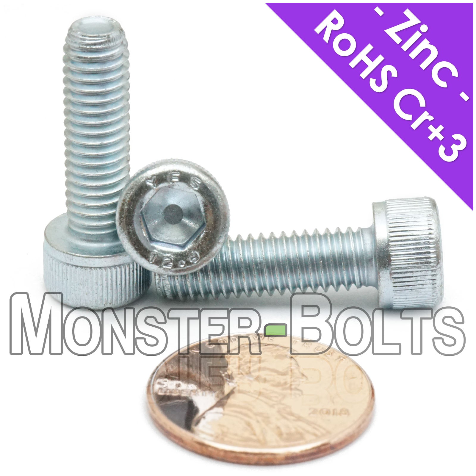 M6-1.0mm Socket Head Cap Screws - Zinc Plated 12.9 Alloy Steel