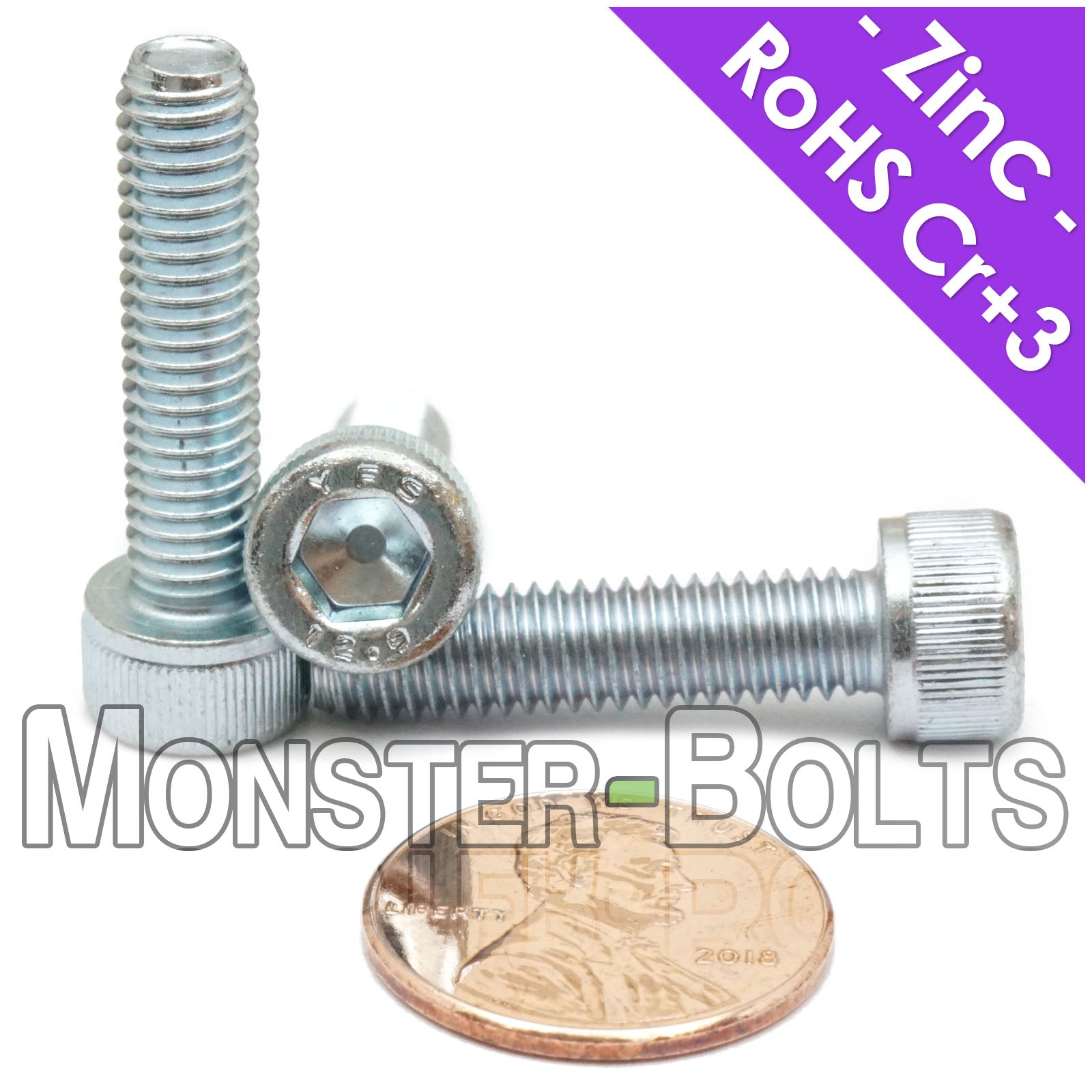 M6-1.0mm Socket Head Cap Screws - Zinc Plated 12.9 Alloy Steel