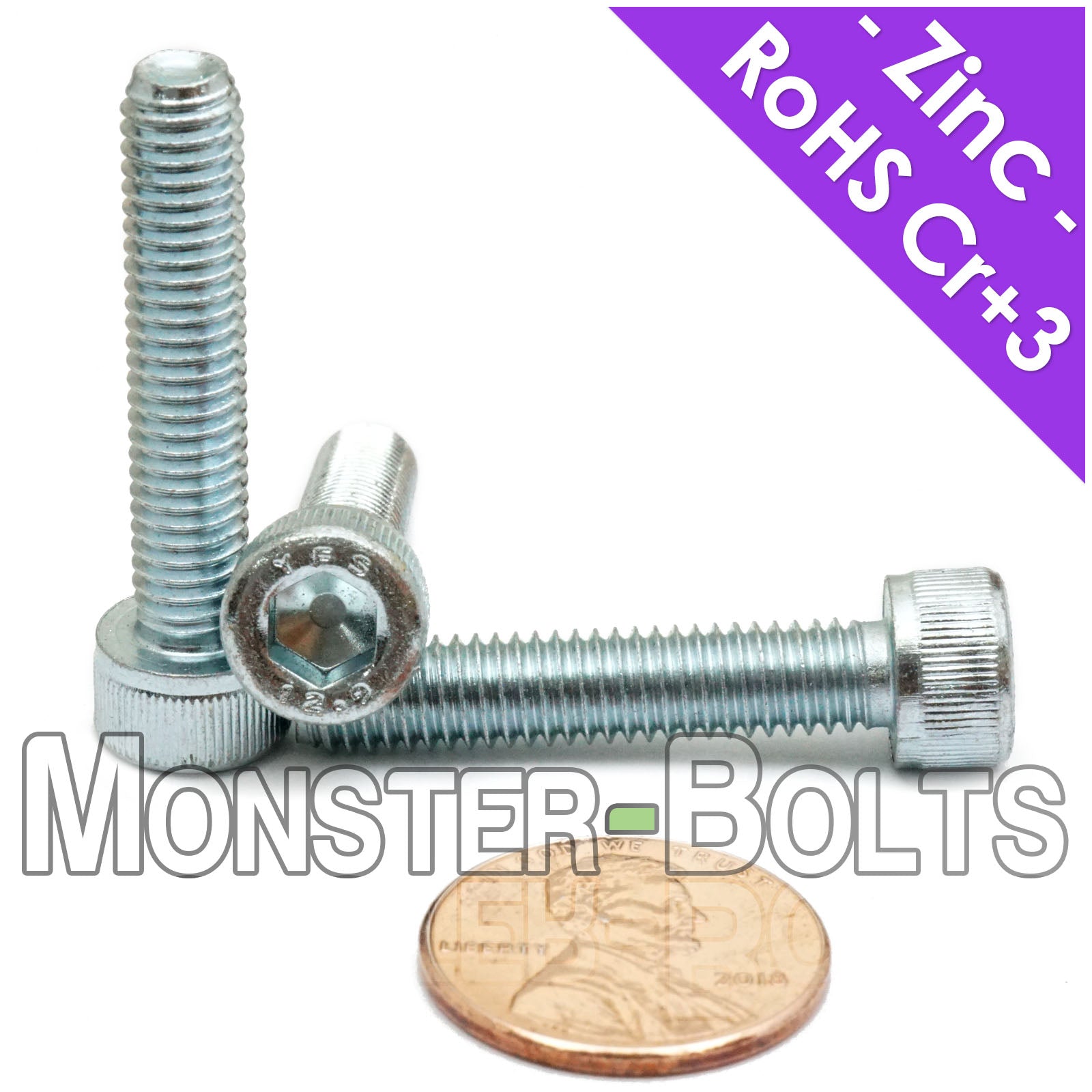 M6-1.0mm Socket Head Cap Screws - Zinc Plated 12.9 Alloy Steel