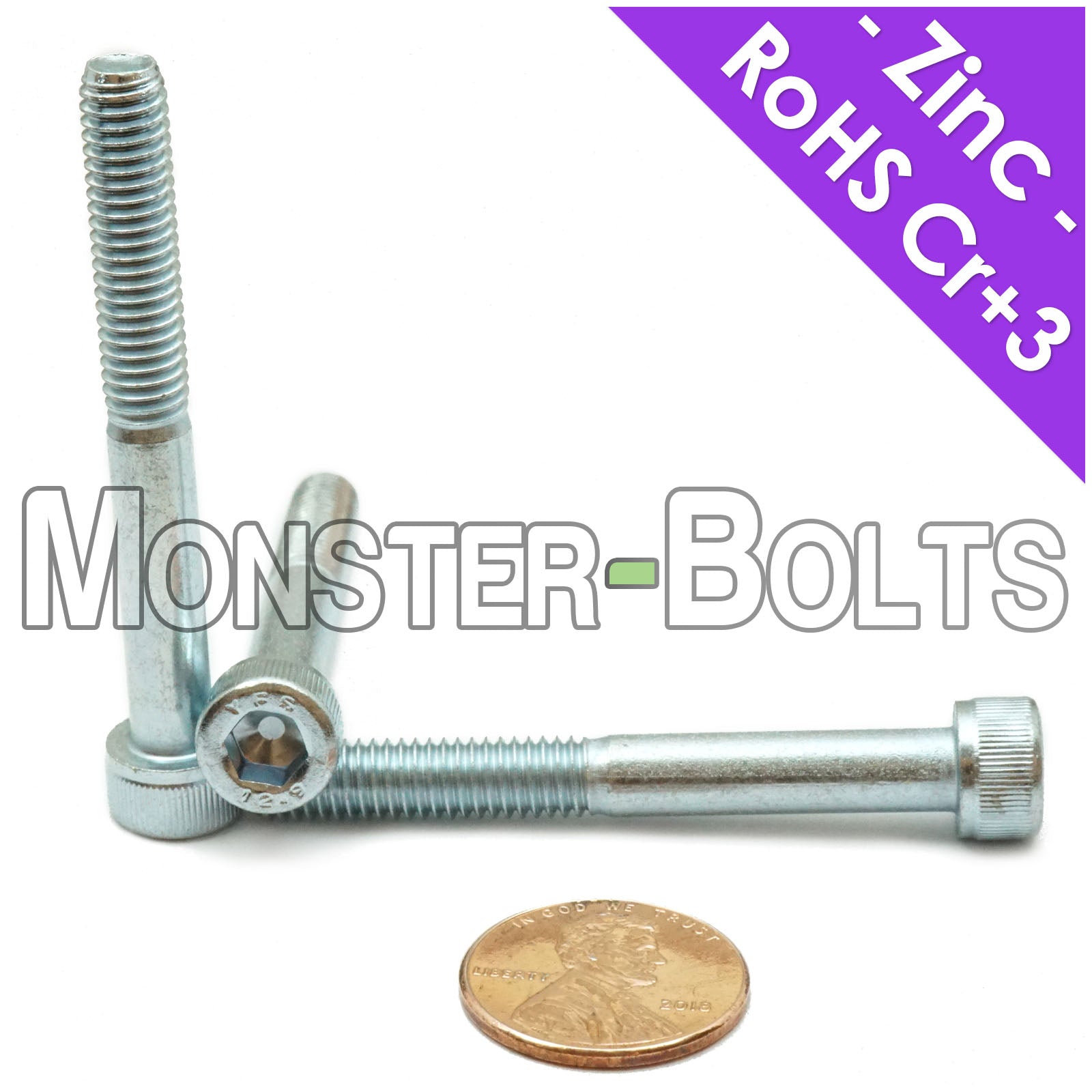 M6-1.0mm Socket Head Cap Screws - Zinc Plated 12.9 Alloy Steel