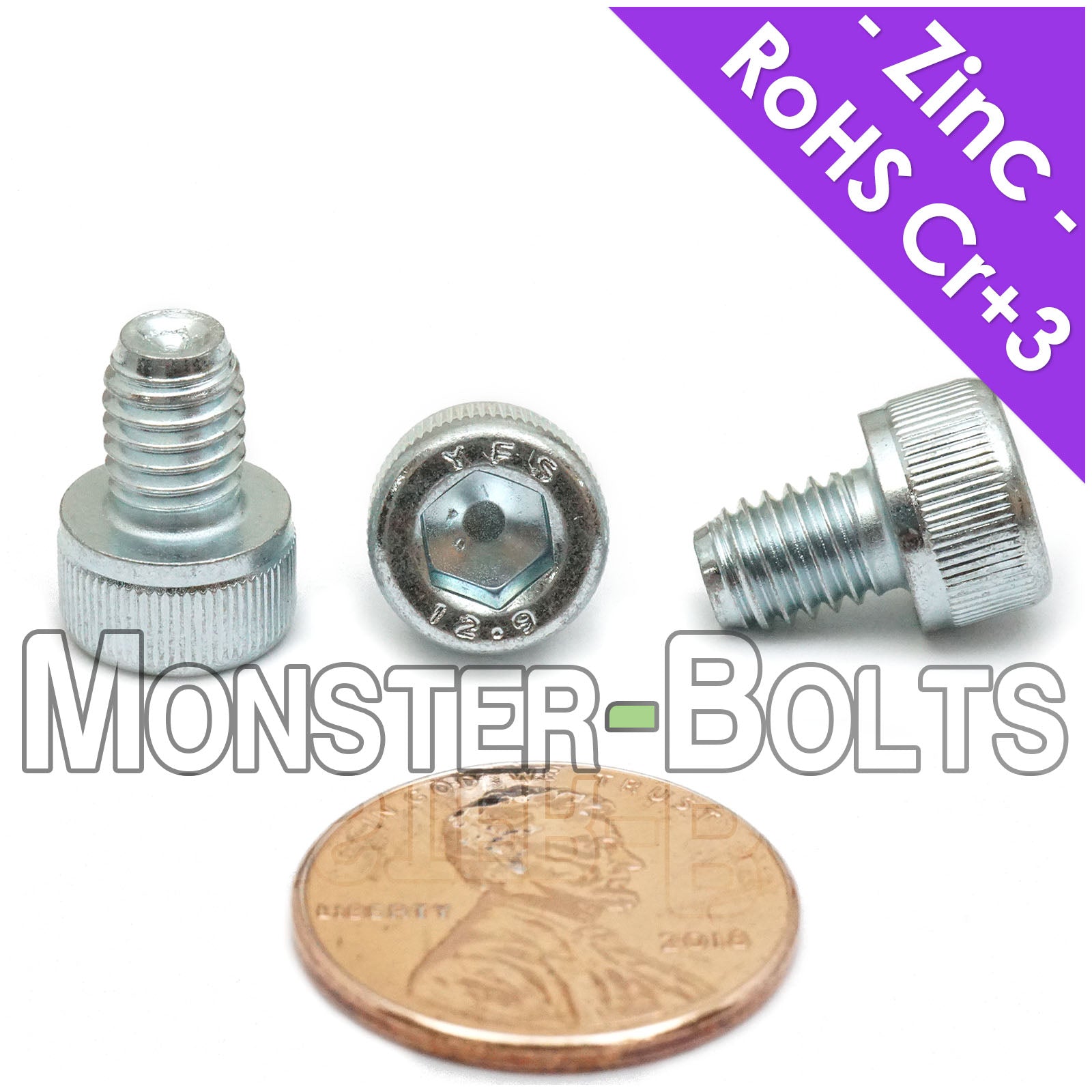 M6-1.0mm Socket Head Cap Screws - Zinc Plated 12.9 Alloy Steel