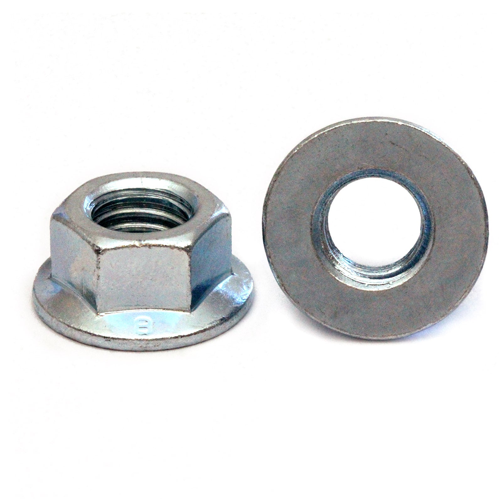 Bulk DIN 6923 Class 8 Hex Flange Nuts – Non-Serrated Zinc Plated Steel (Cr+3) – Monster Bolts
