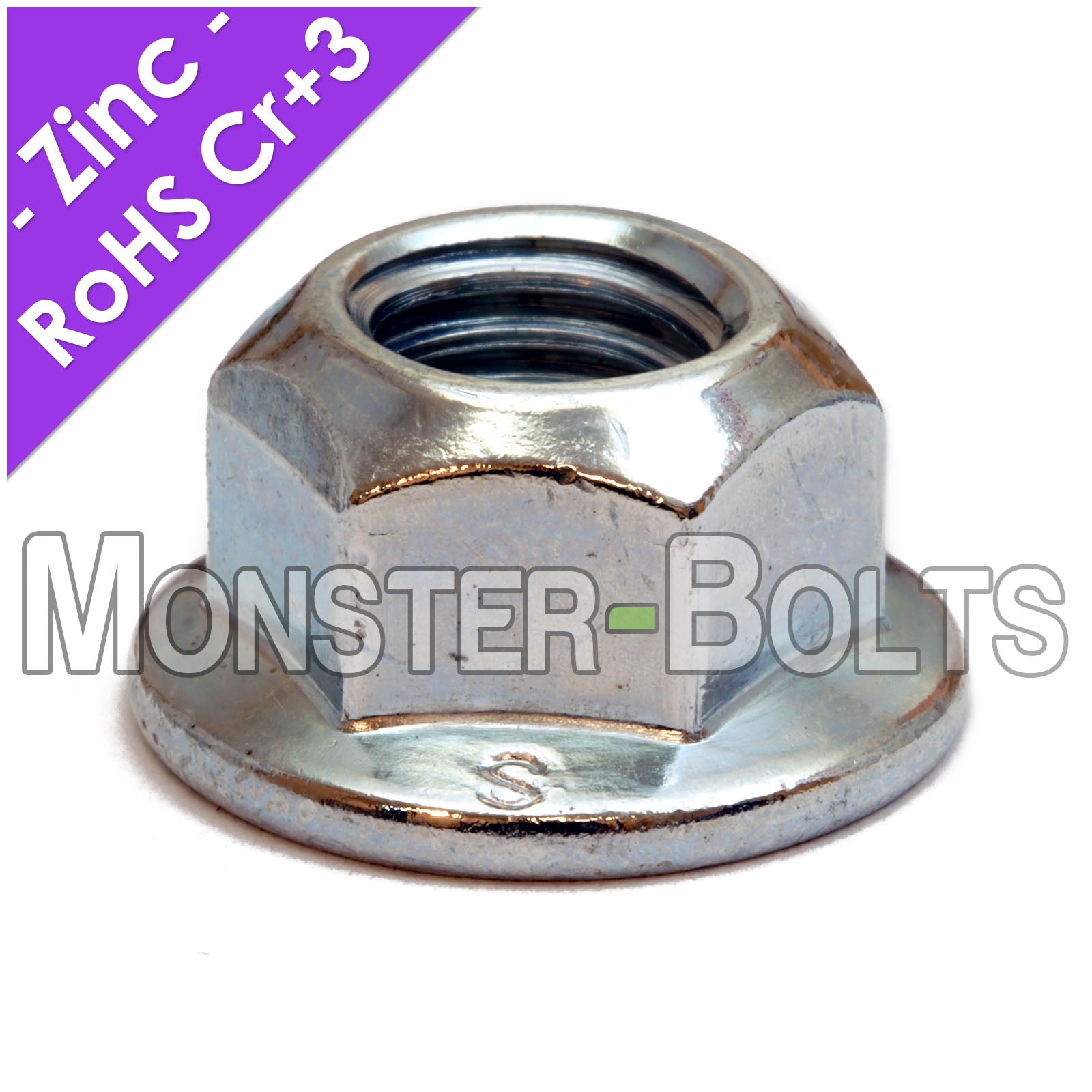 Bulk Class 8 Hex Flange Locknuts – Zinc CR+3 (DIN 6927 / DIN EN1664)