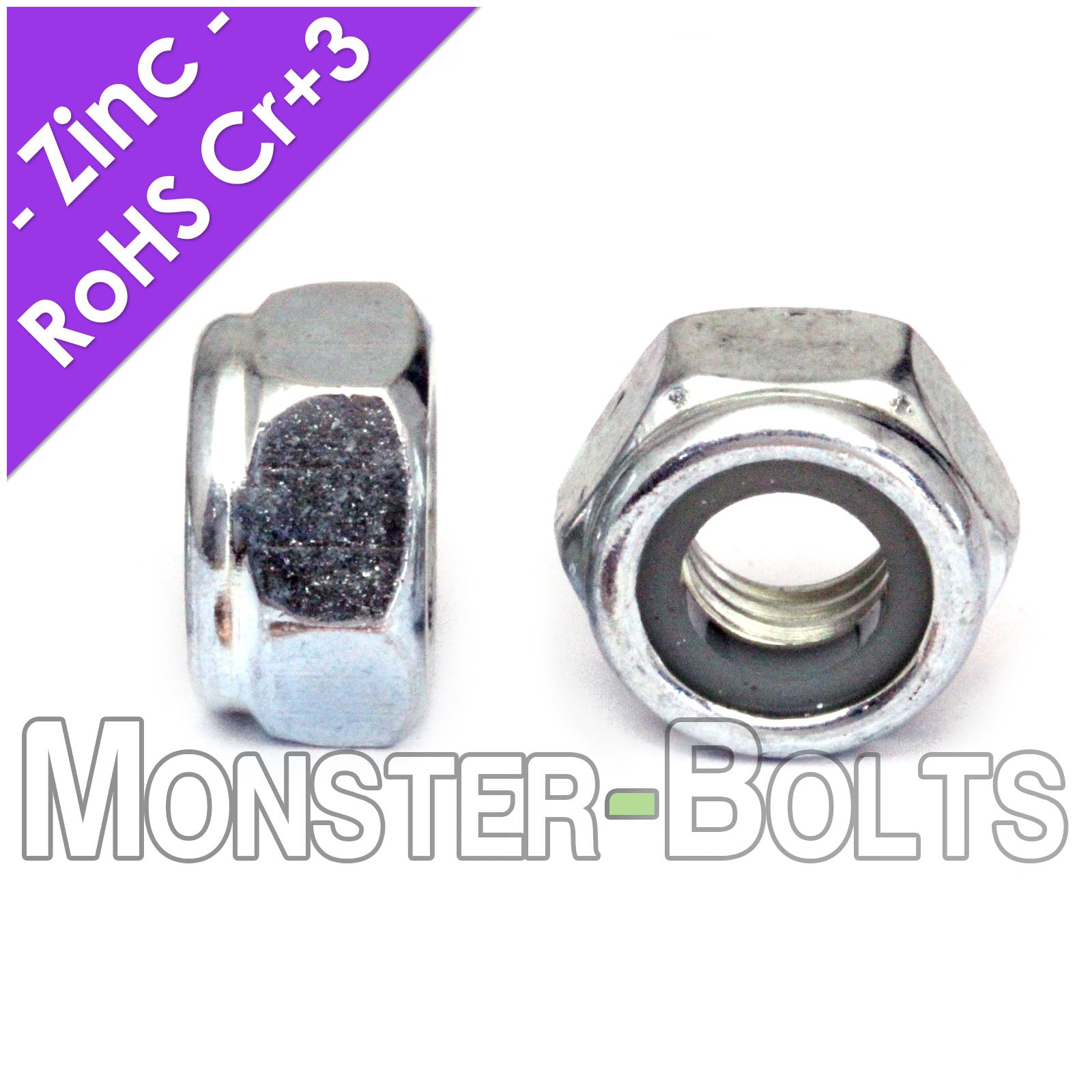 Bulk DIN 985 Metric Nylon Insert Thin Locknuts, Class 10, Zinc CR+3, RoHS Compliant