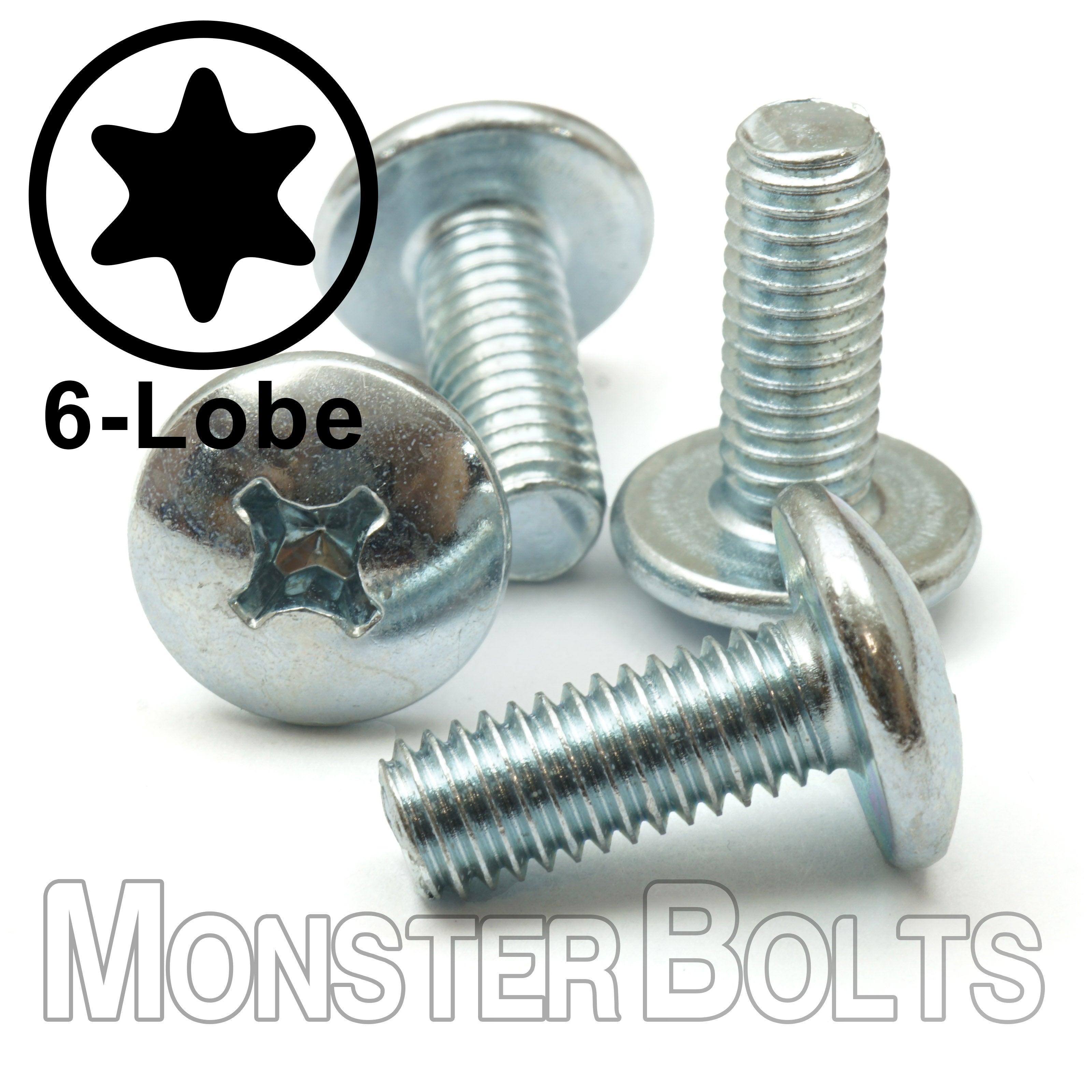Bulk #6-32 6-Lobe Truss Head Machine Screws – Zinc-Plated Steel