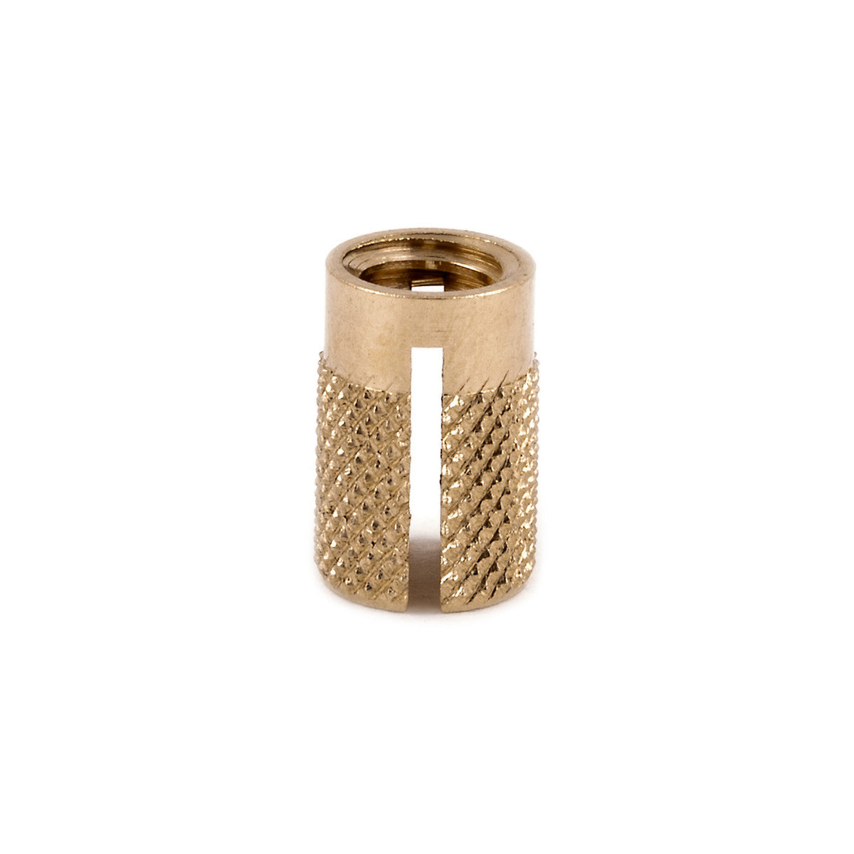 Metric E-Z Press Brass Threaded Insert for Plastic - Flush