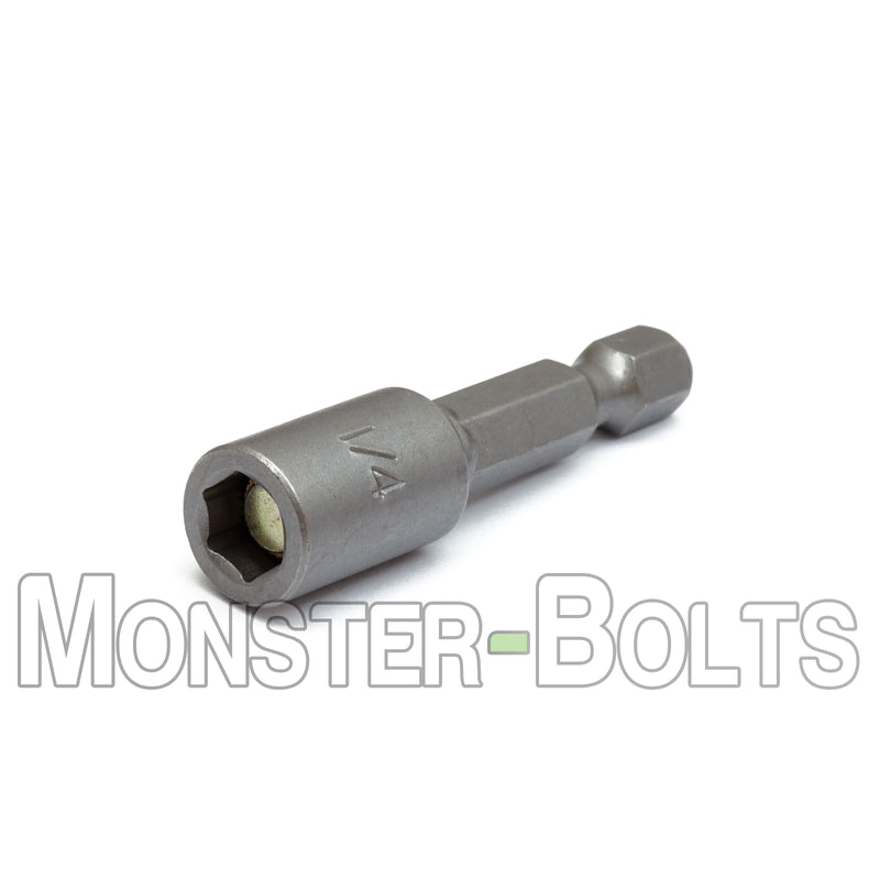 1/4" Magnetic Nutsetters, 1/4" Hex Power Shank w/ Industrial Grade Magnet - Monster Bolts