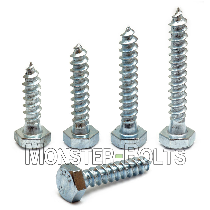 5/16" Hex Lag Bolts / Lag Screws, Zinc Plated steel Cr+3 RoHS compliant - Monster Bolts