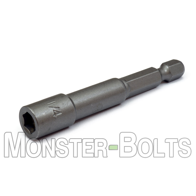 1/4" Magnetic Nutsetters, 1/4" Hex Power Shank w/ Industrial Grade Magnet - Monster Bolts