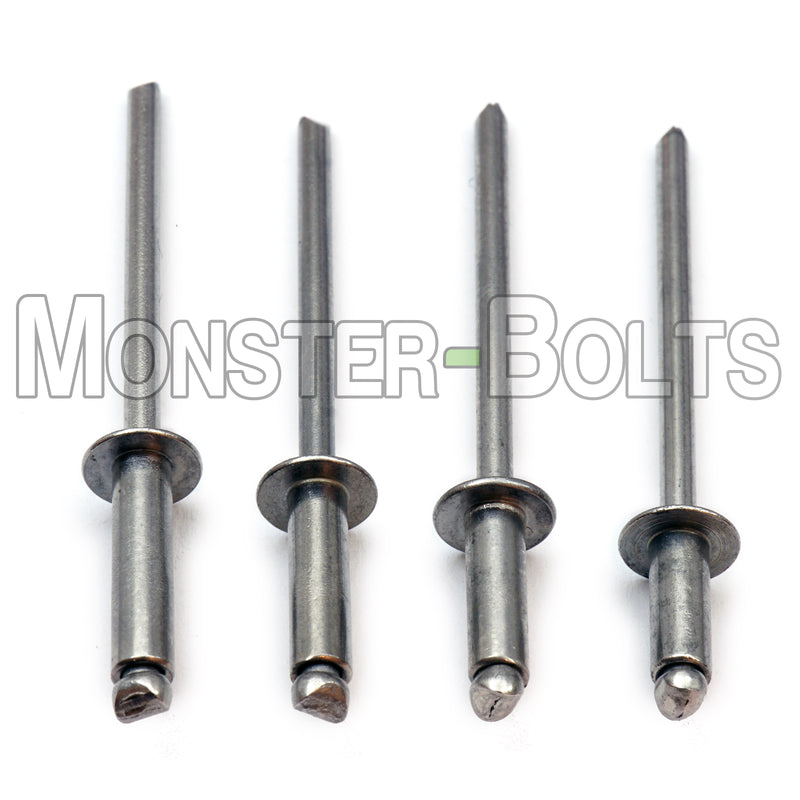 1/8" Blind Rivet w/ Dome Head - Stainless Steel Head and Mandrel