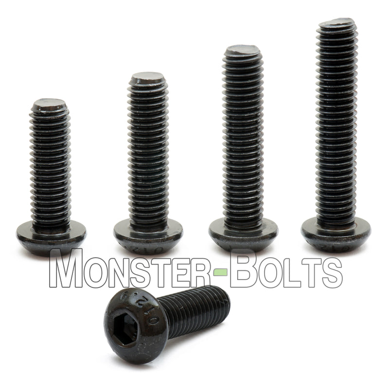 M2.5 Button Head Socket Cap screws, 12.9 Alloy Steel w/ Black Oxide - Monster Bolts