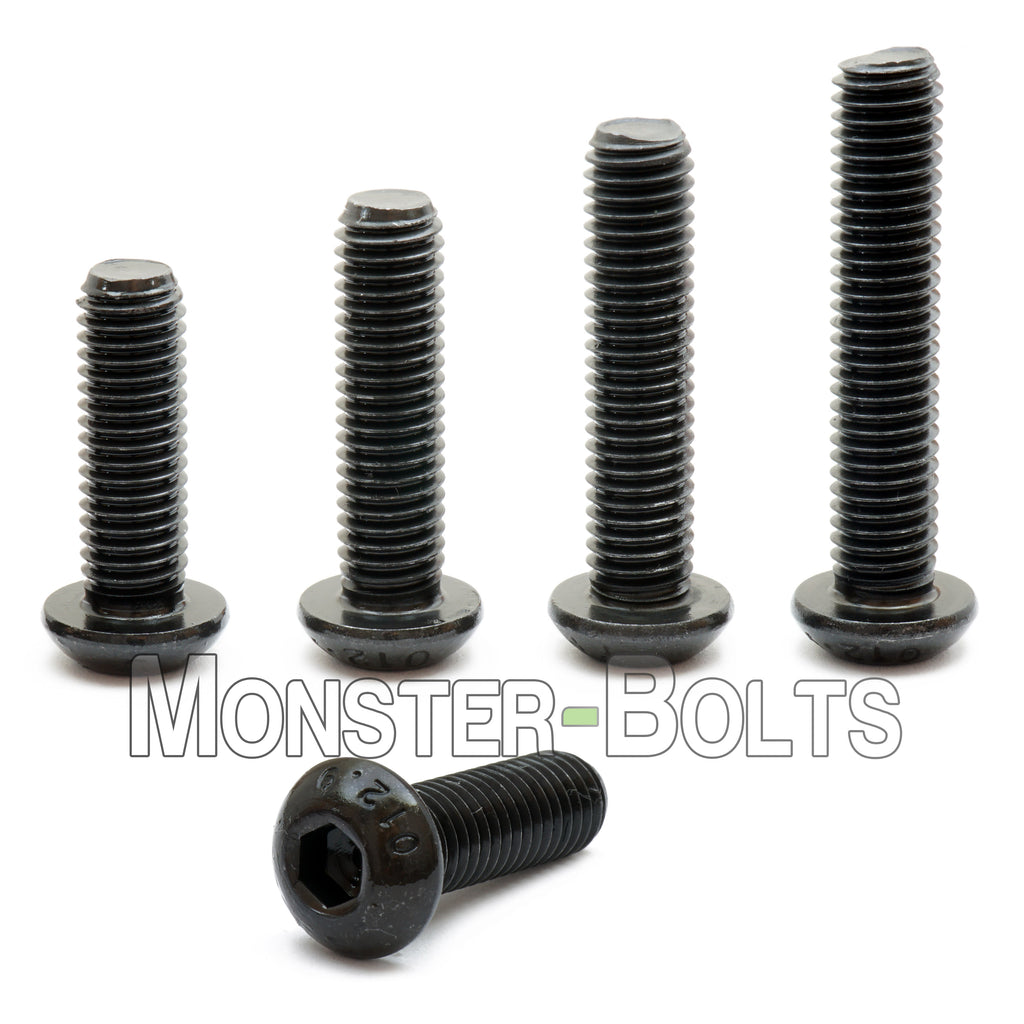 M3 Button Head Socket Cap screws, 12.9 Alloy Steel w/ Black Oxide