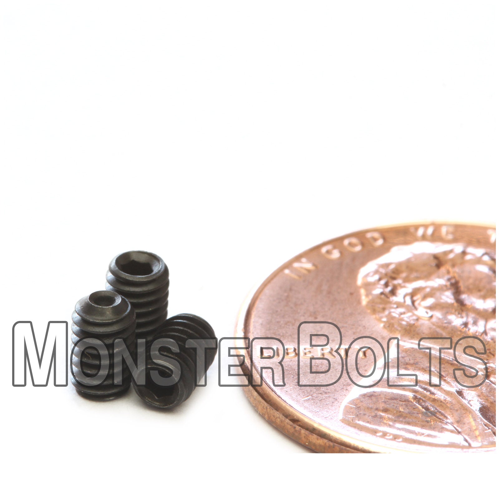 Black #4-48 x 3/16" Socket set screws with Cup Point