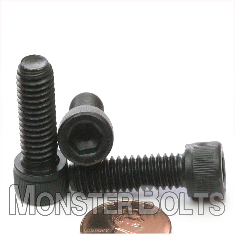 5/16"-18 x 1" Socket Head Cap screw, alloy steel with black oxide finish. Shown with US penny for screw size.